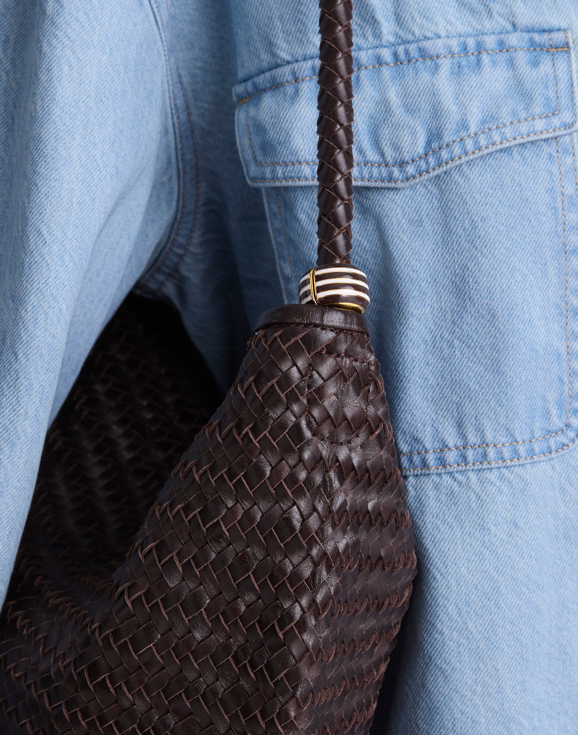 Striped Enamel Bead Clip