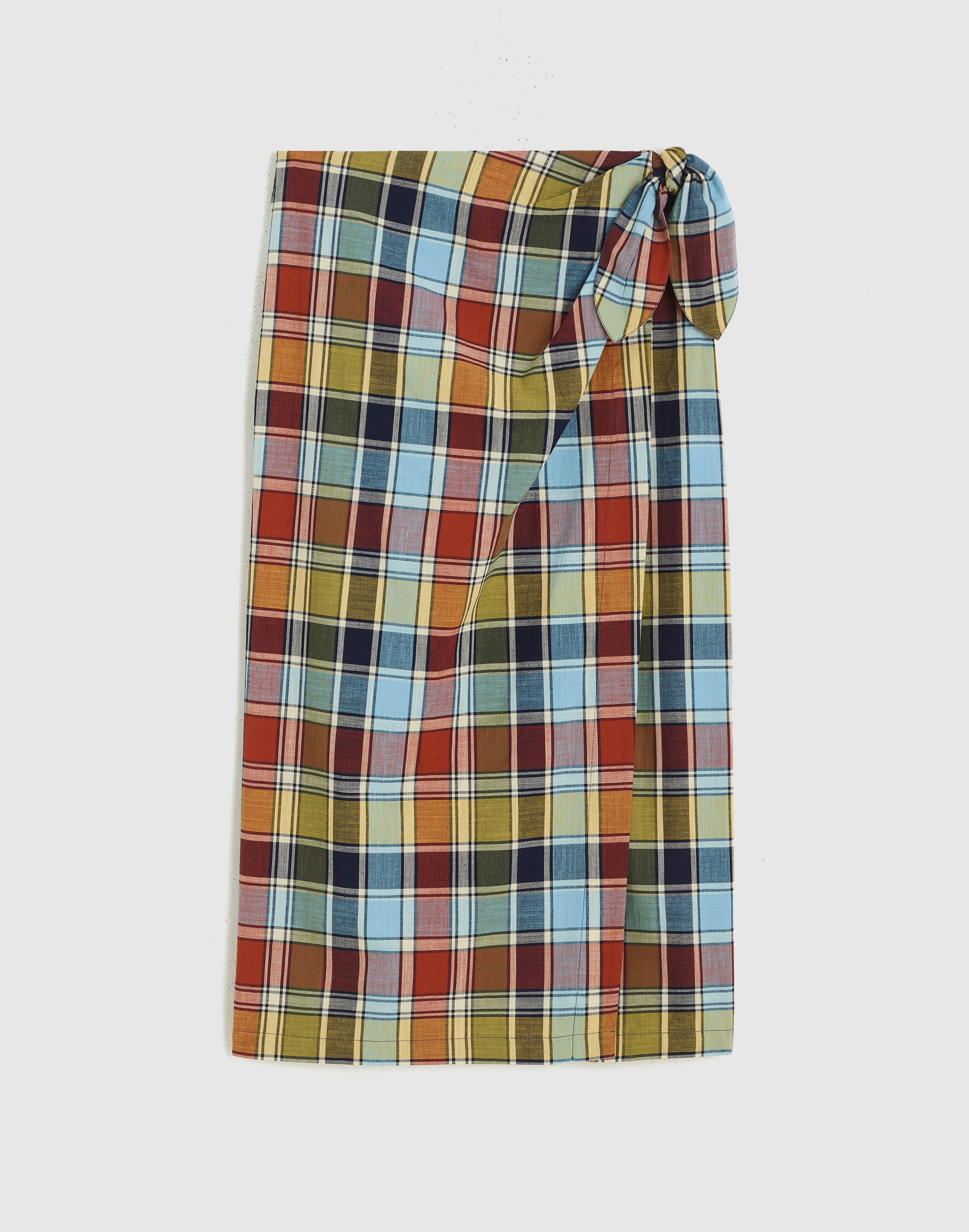 Midi Wrap Skirt in Poplin