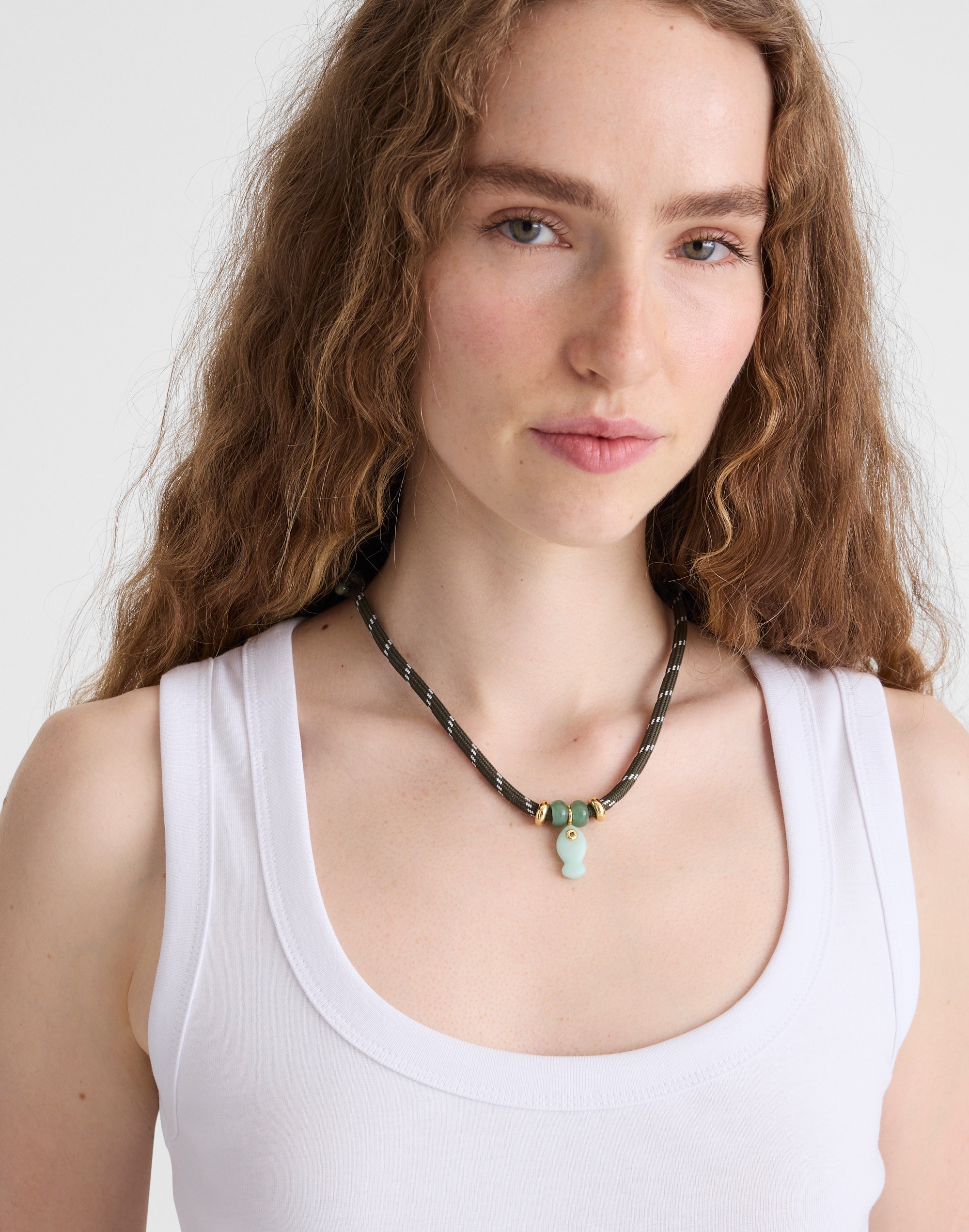 Semiprecious Paracord Charm Necklace