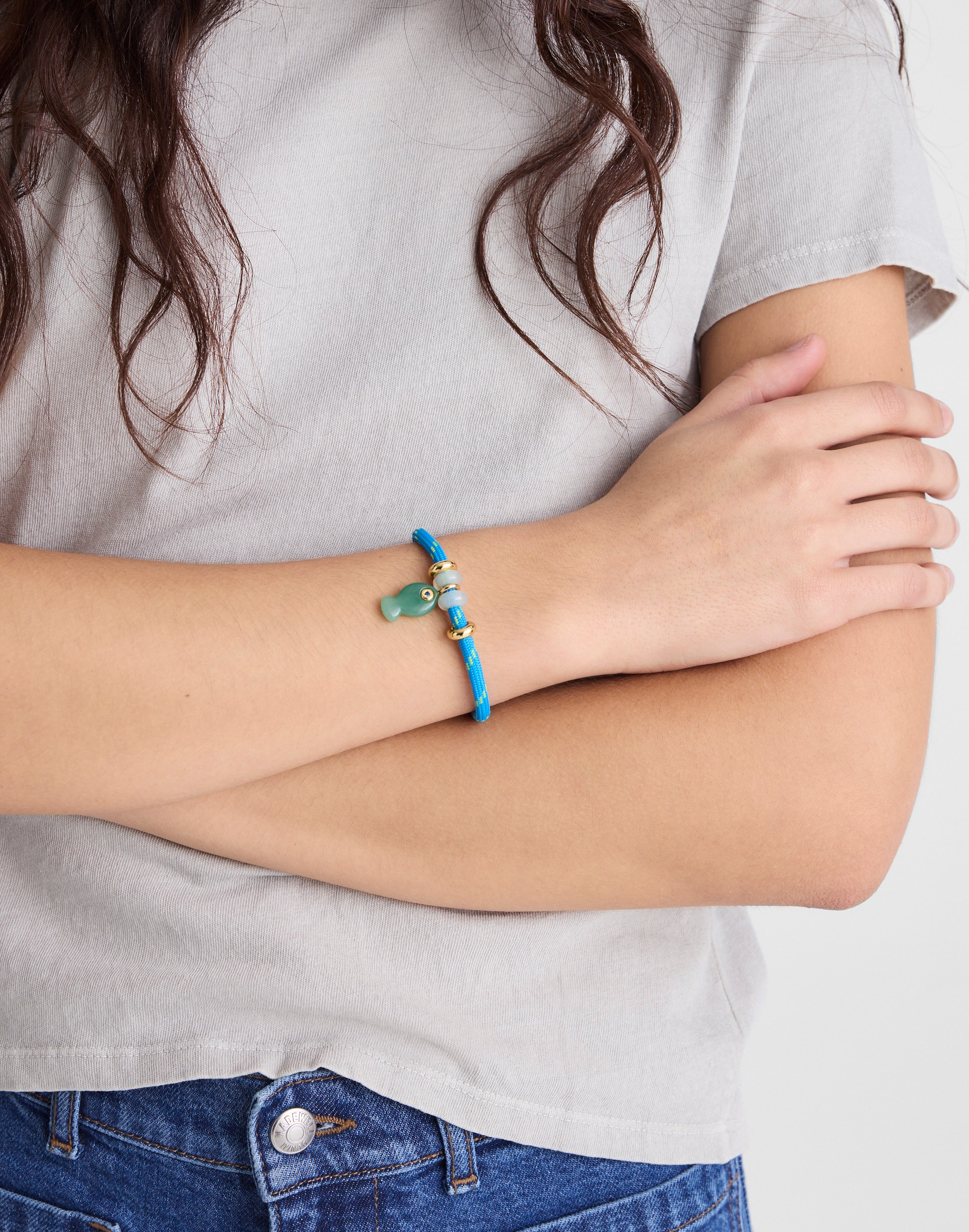 Semiprecious Paracord Charm Bracelet