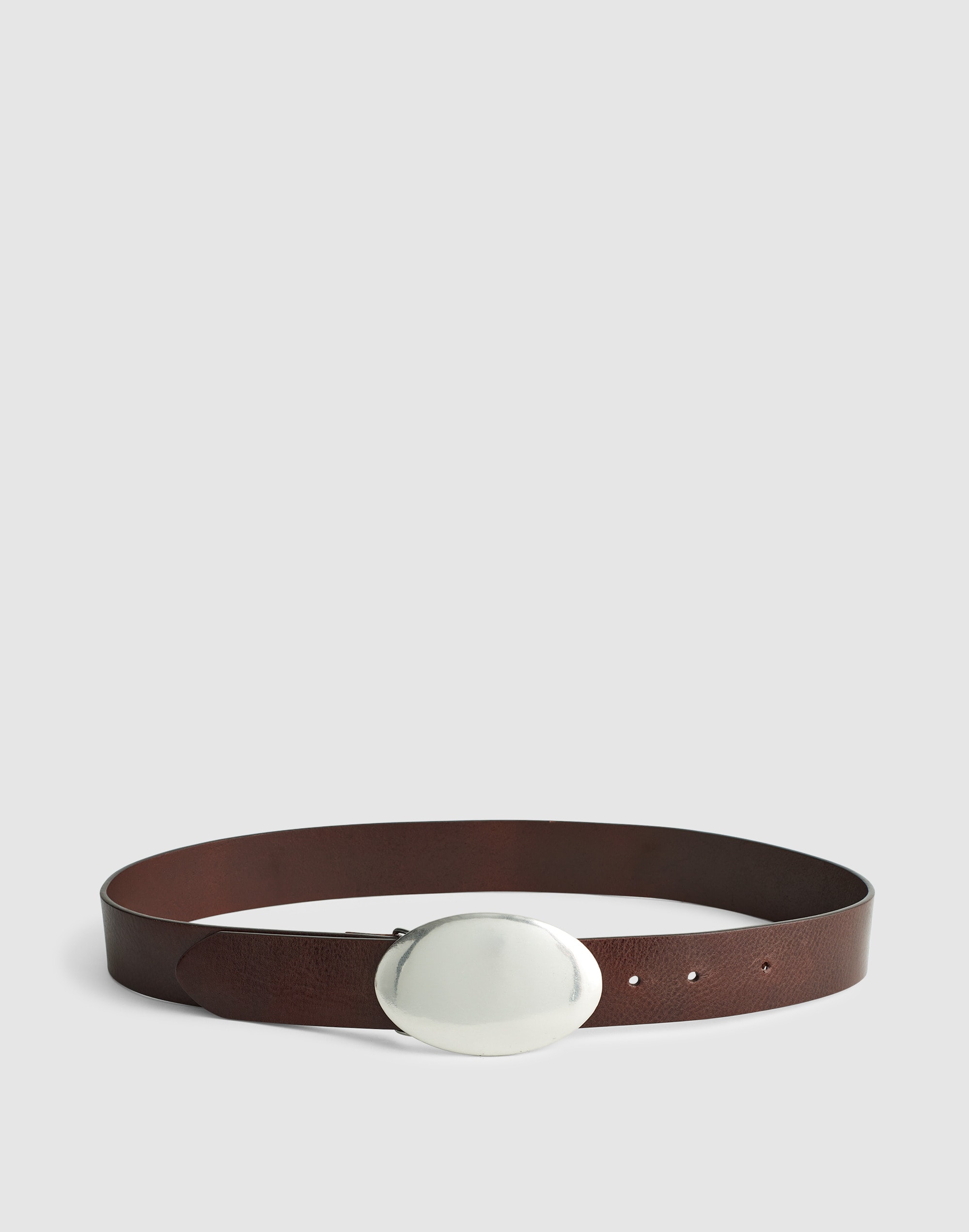 Madewell Oval Plaque-buckle Belt In Dark Carob
