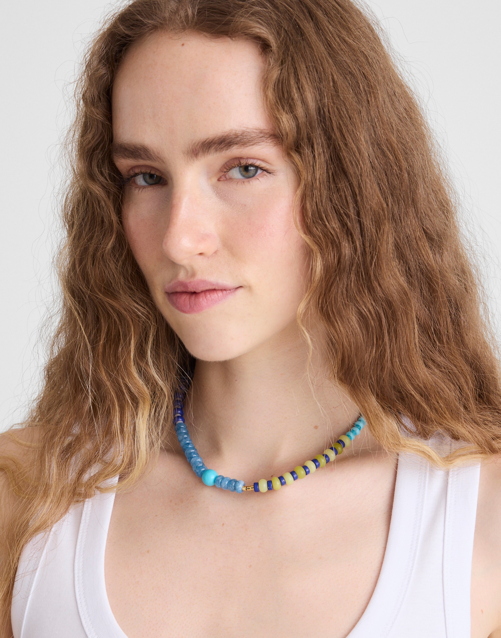 Semiprecious Beaded Choker Necklace