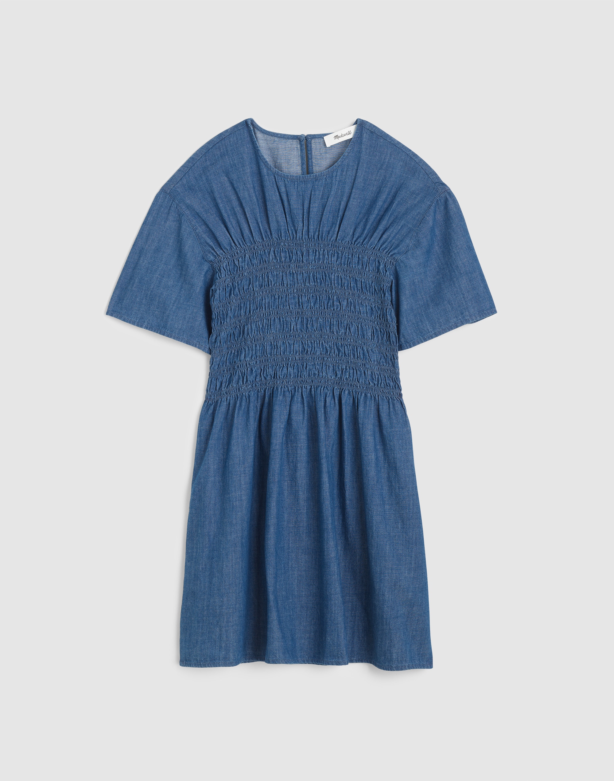 Denim Smocked Mini Dress