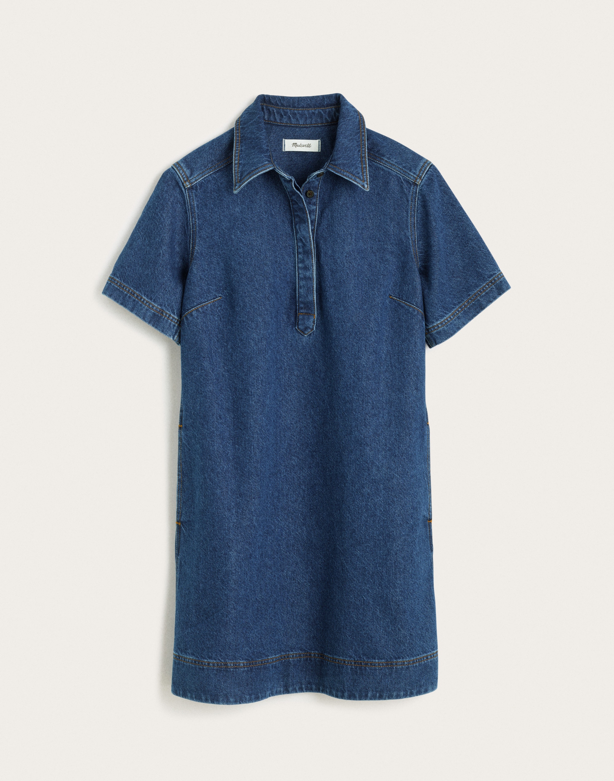 Polo Mini Dress in Airy Denim