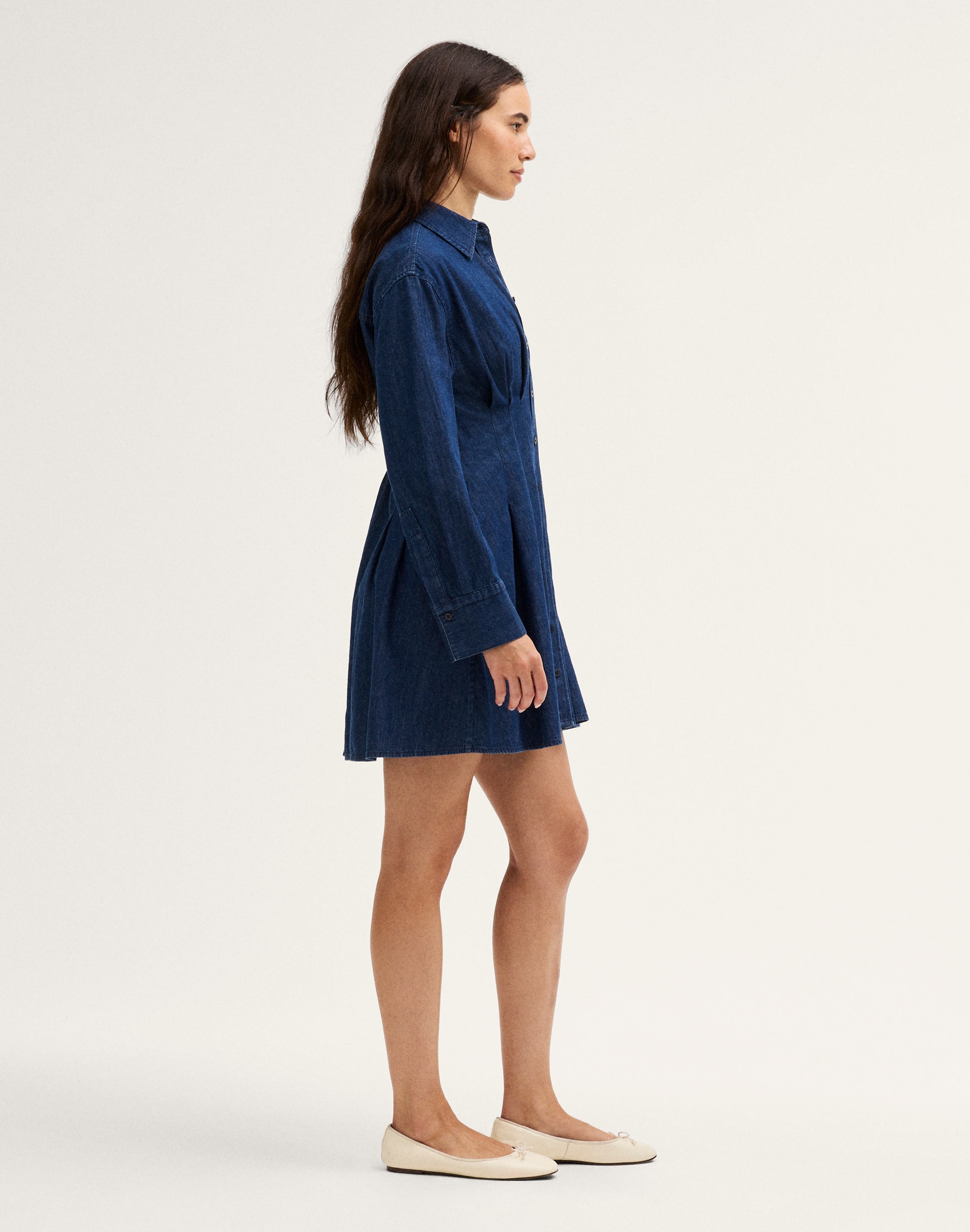 The Chrissy Denim Mini Shirtdress