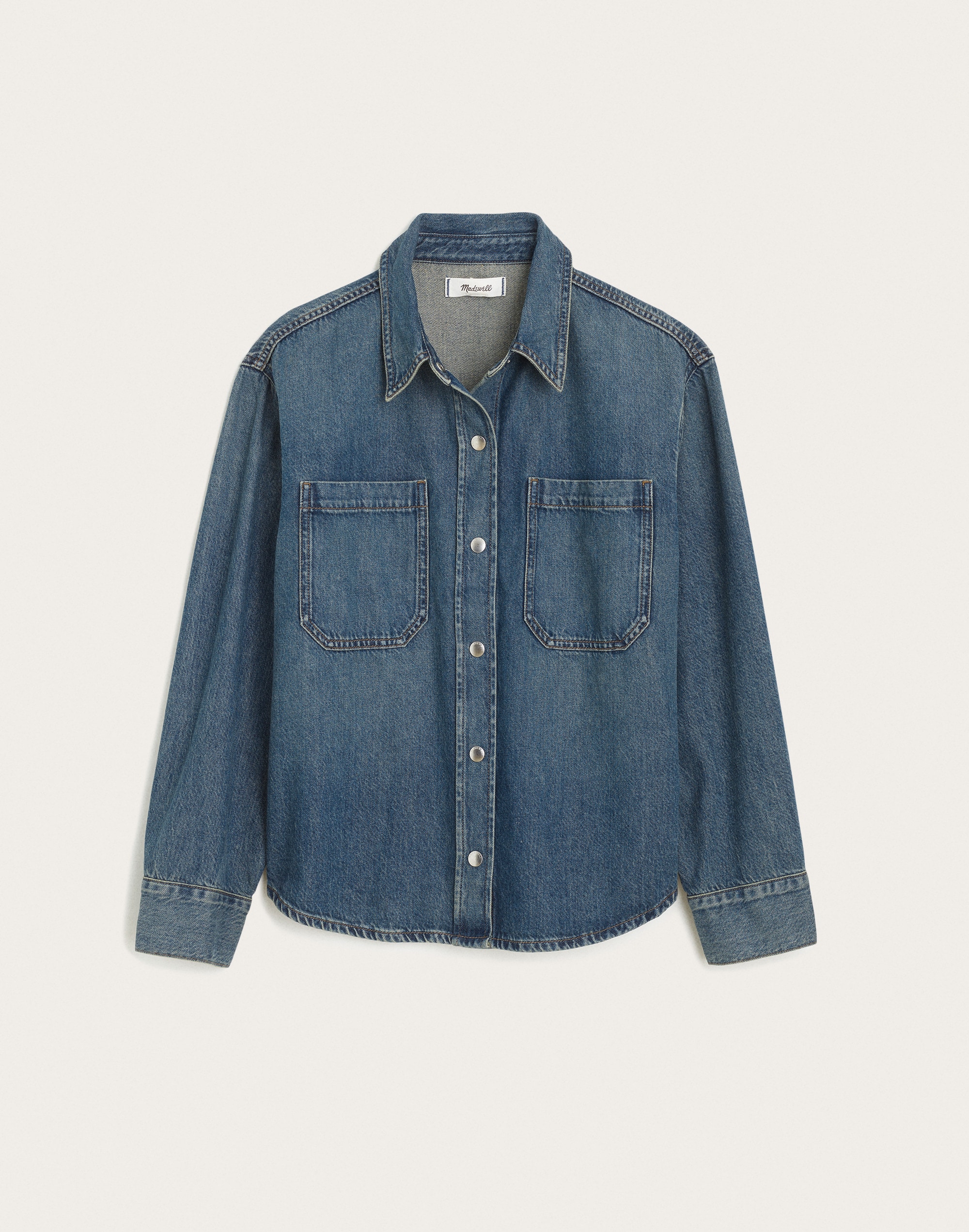 Boxy Shirt-Jacket in Airy Denim
