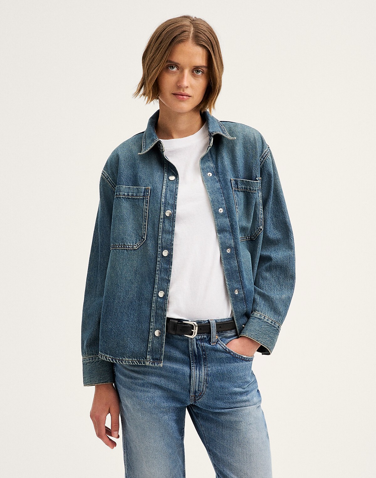 Shirt-Jacket in Airy Denim