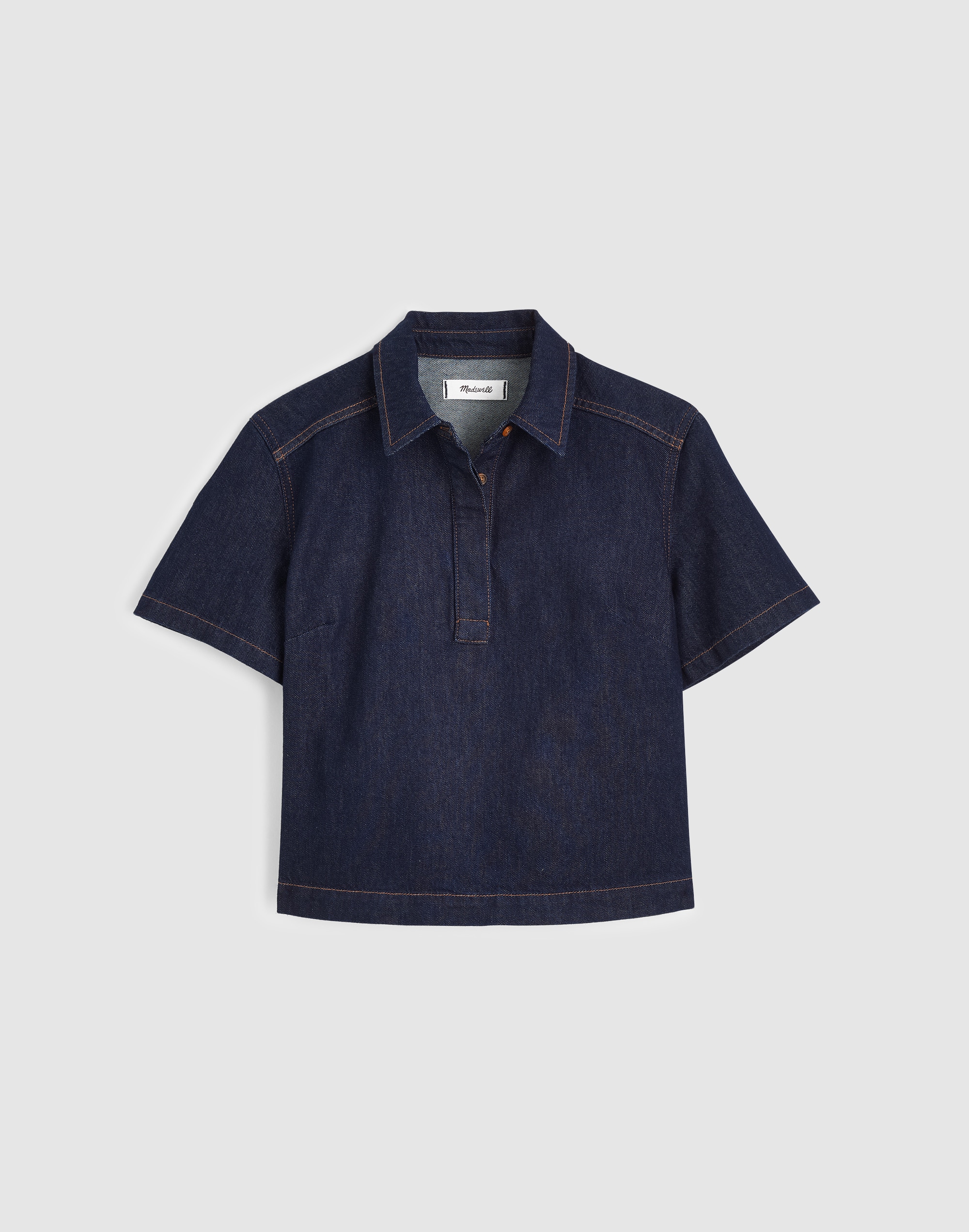 Denim Boxy Polo Shirt