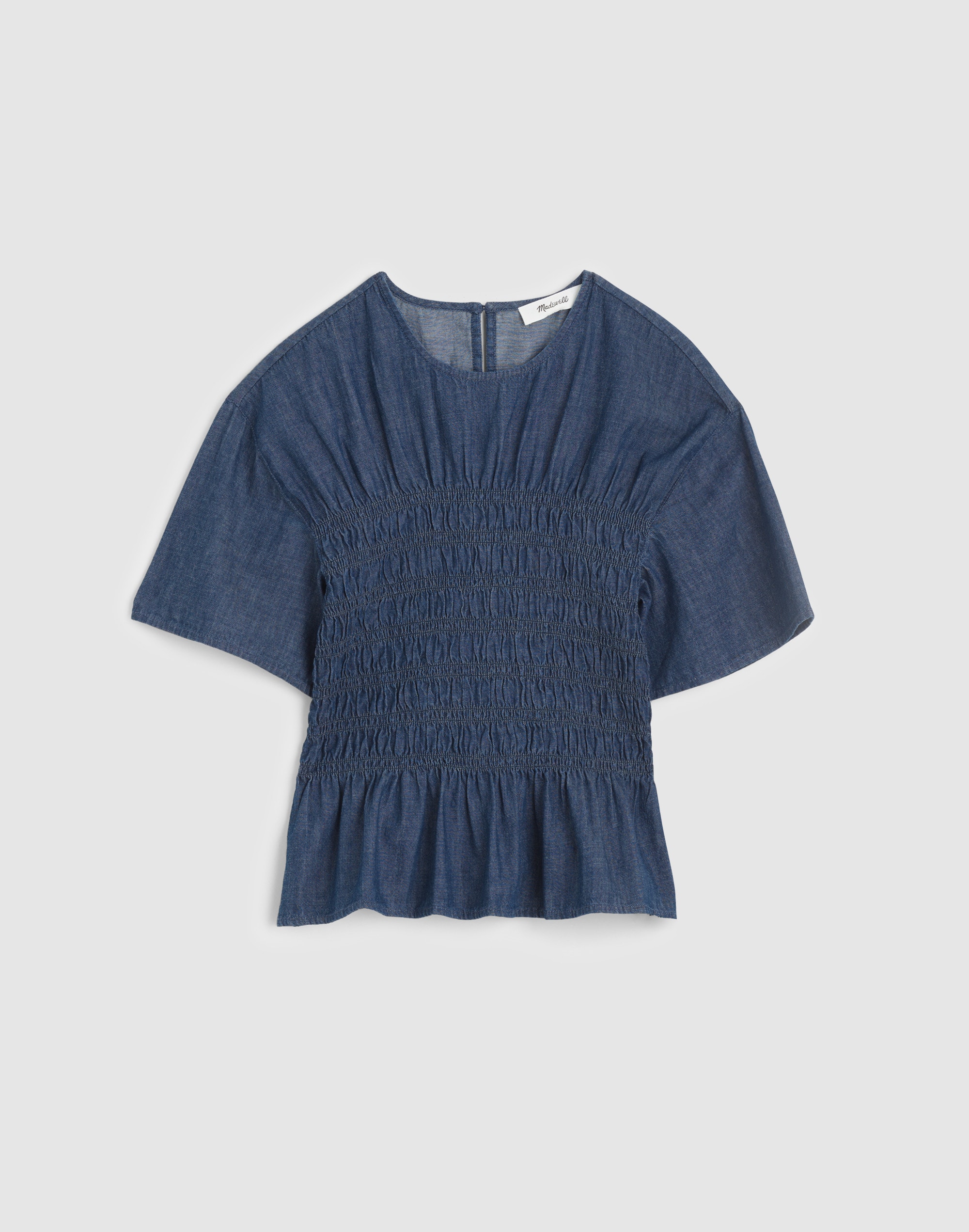 Denim Smocked Top