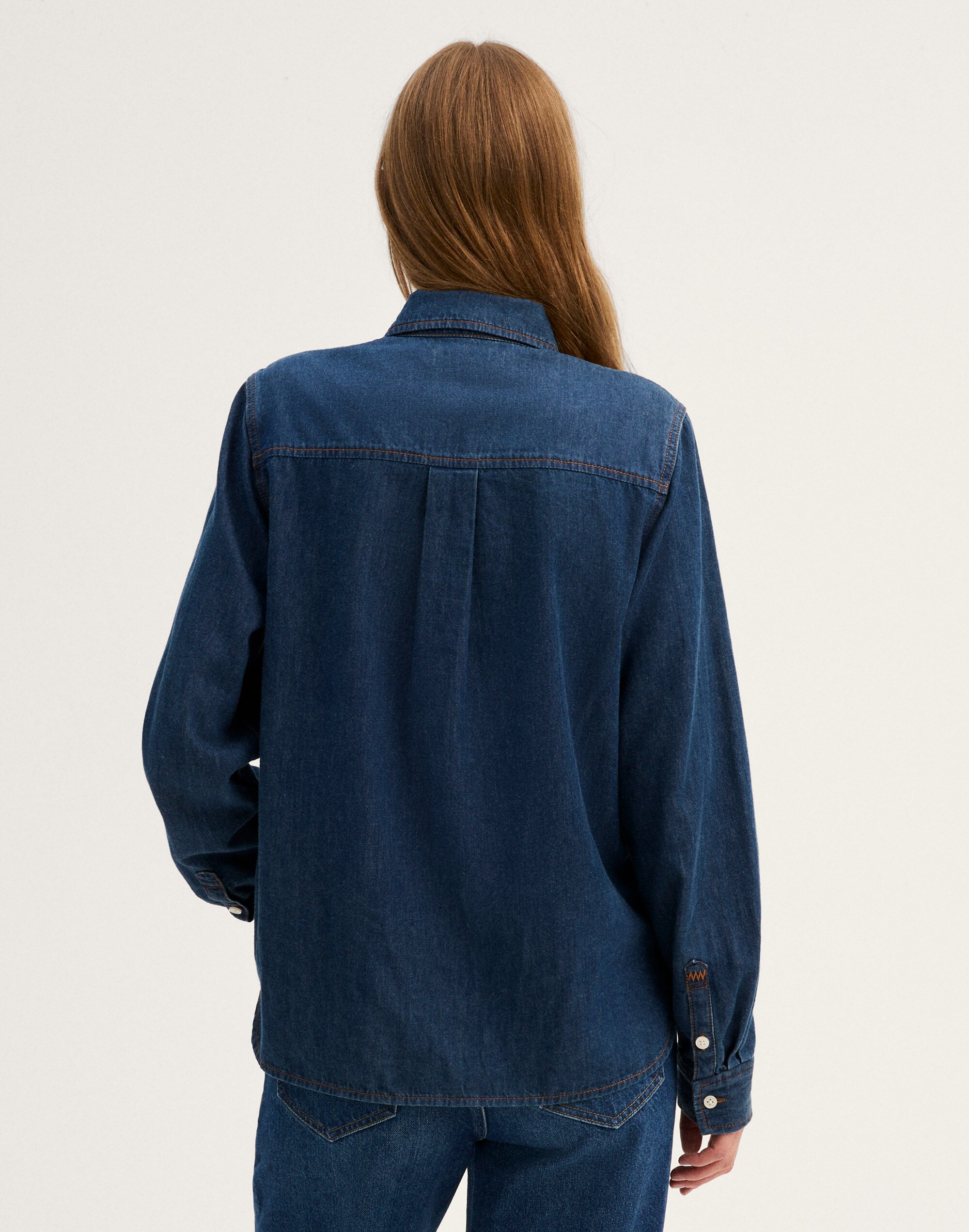 Denim Tuckable Button-Down Shirt