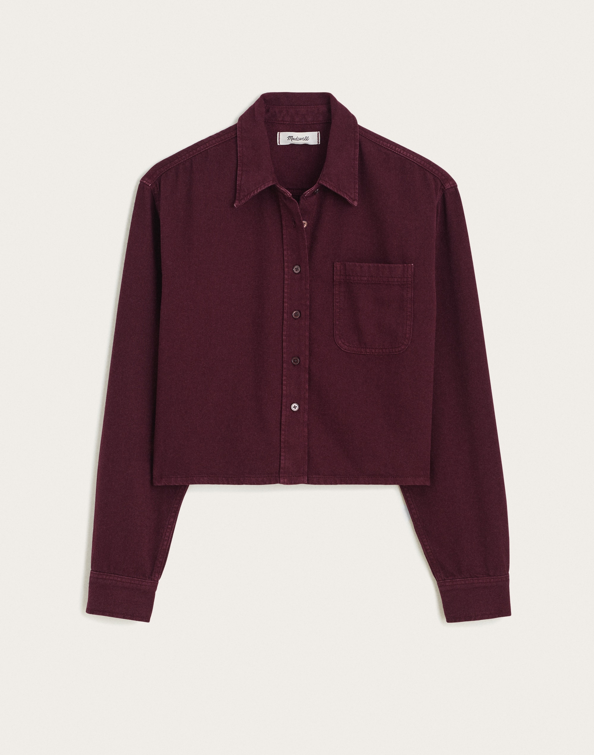 Boxy Crop Button-Up Shirt in Airy Denim