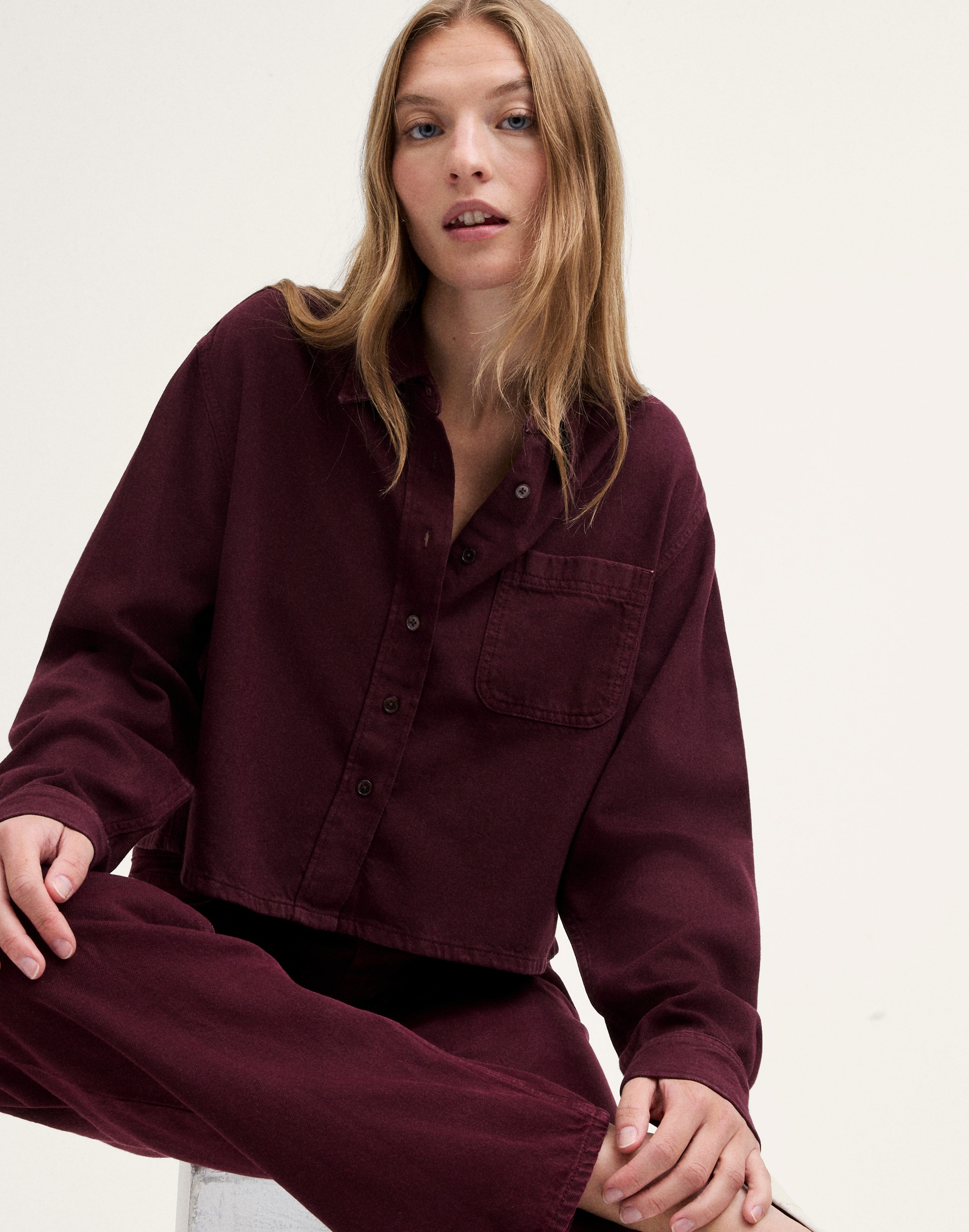 Boxy Crop Button-Up Shirt in Airy Denim by Madewell