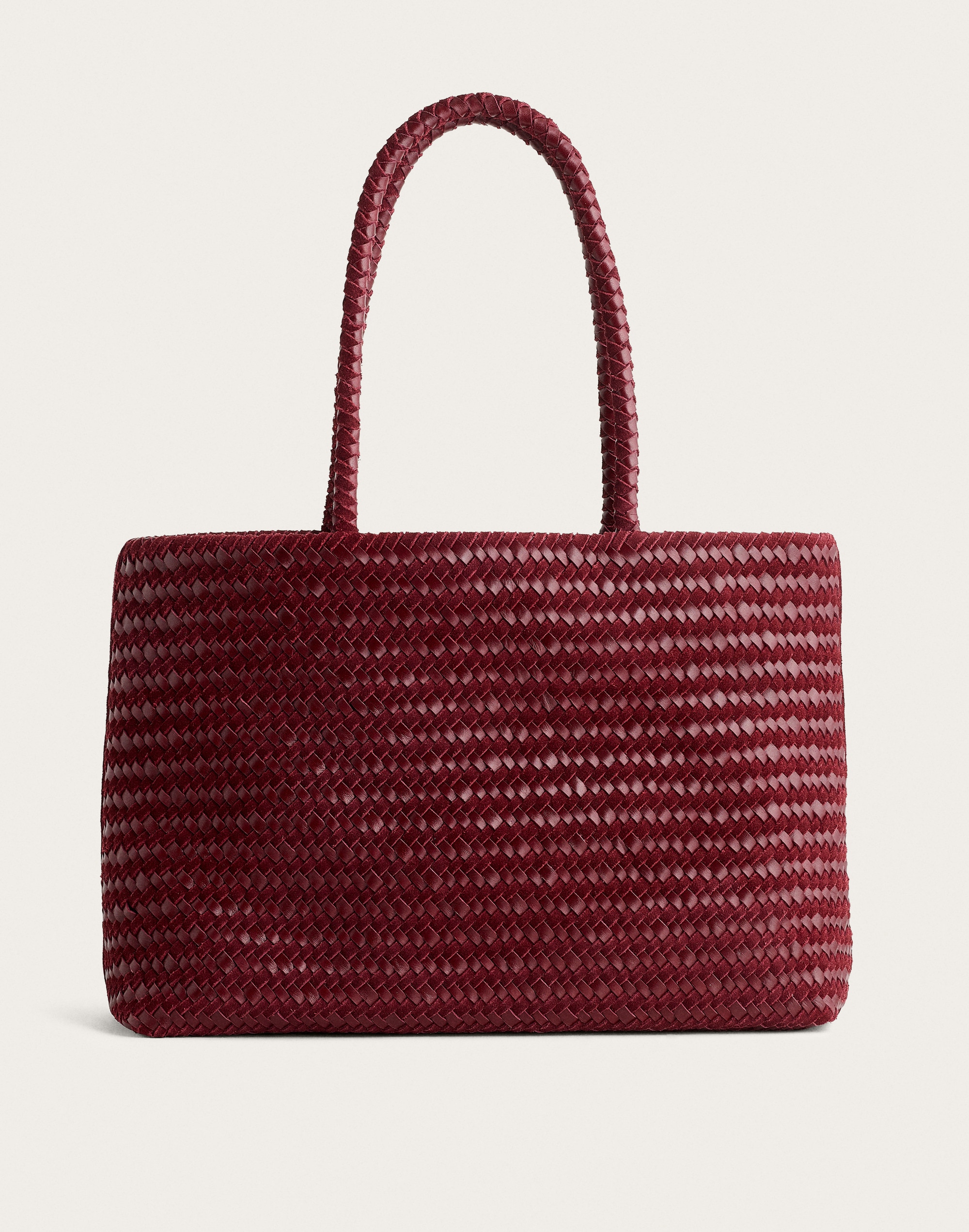 The Signature Woven Tote in Suede &amp; Leather