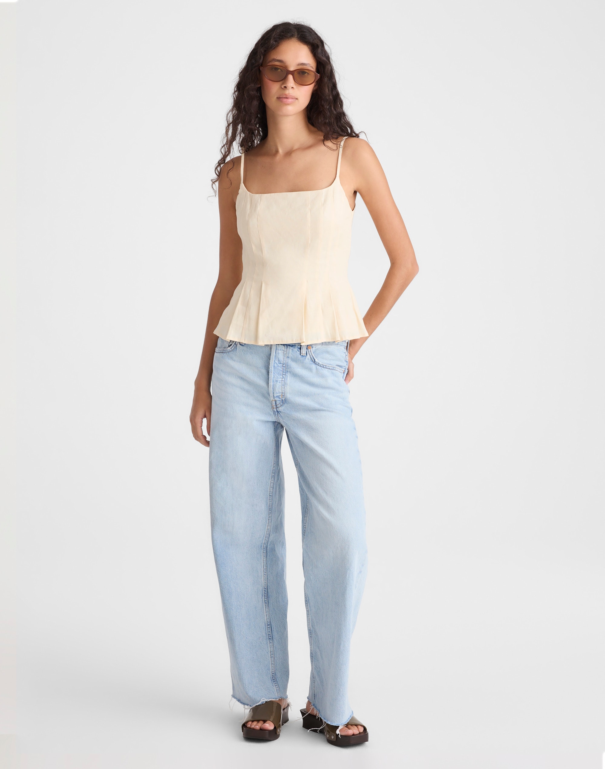 Darted Peplum Cami Top