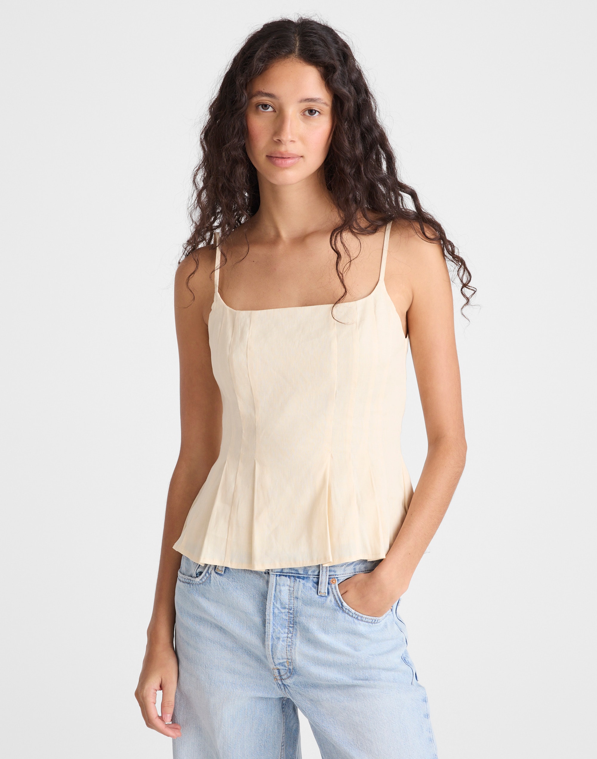 Darted Peplum Cami Top