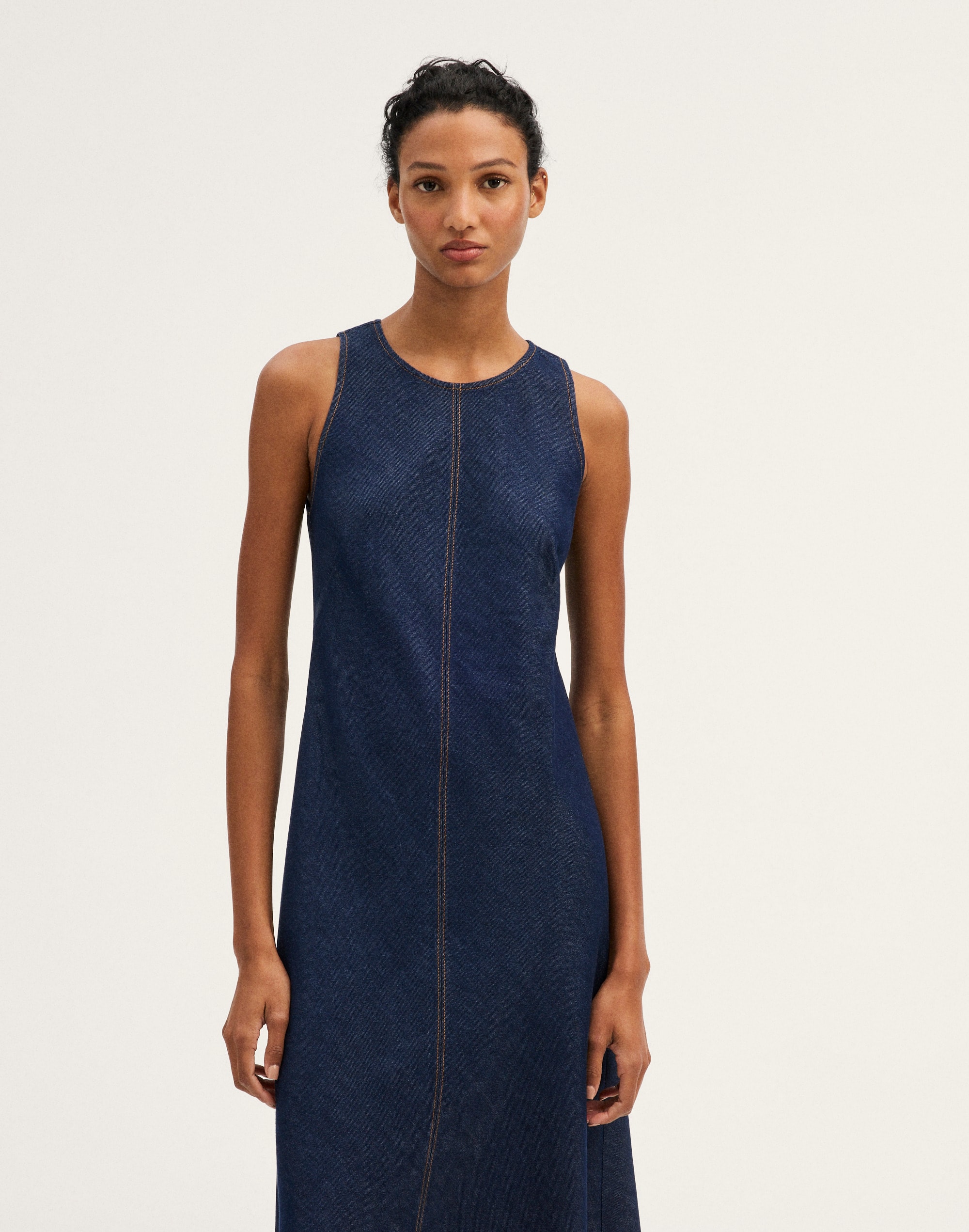 The Elena Midi Dress in Airy Denim