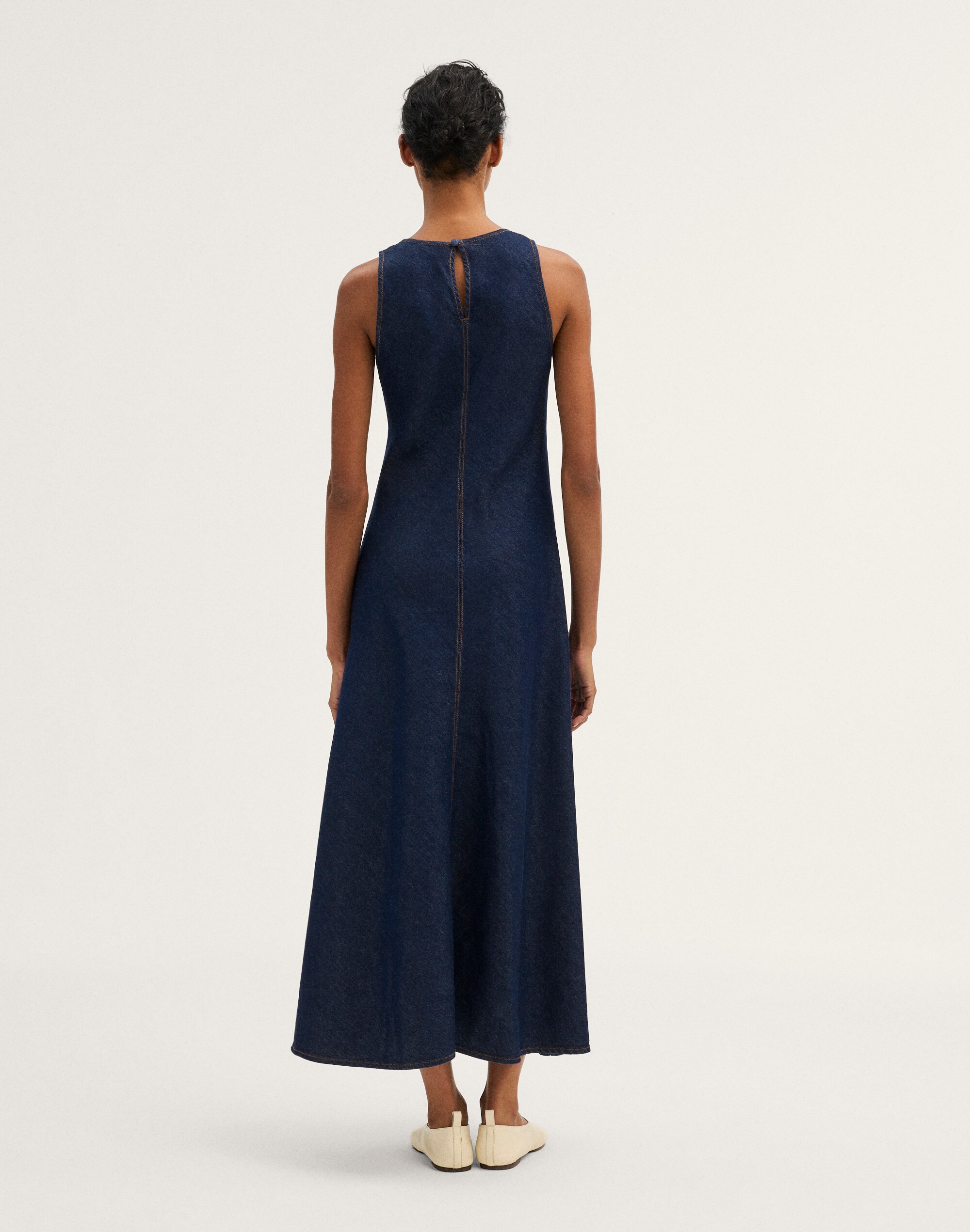 The Elena Midi Dress in Airy Denim
