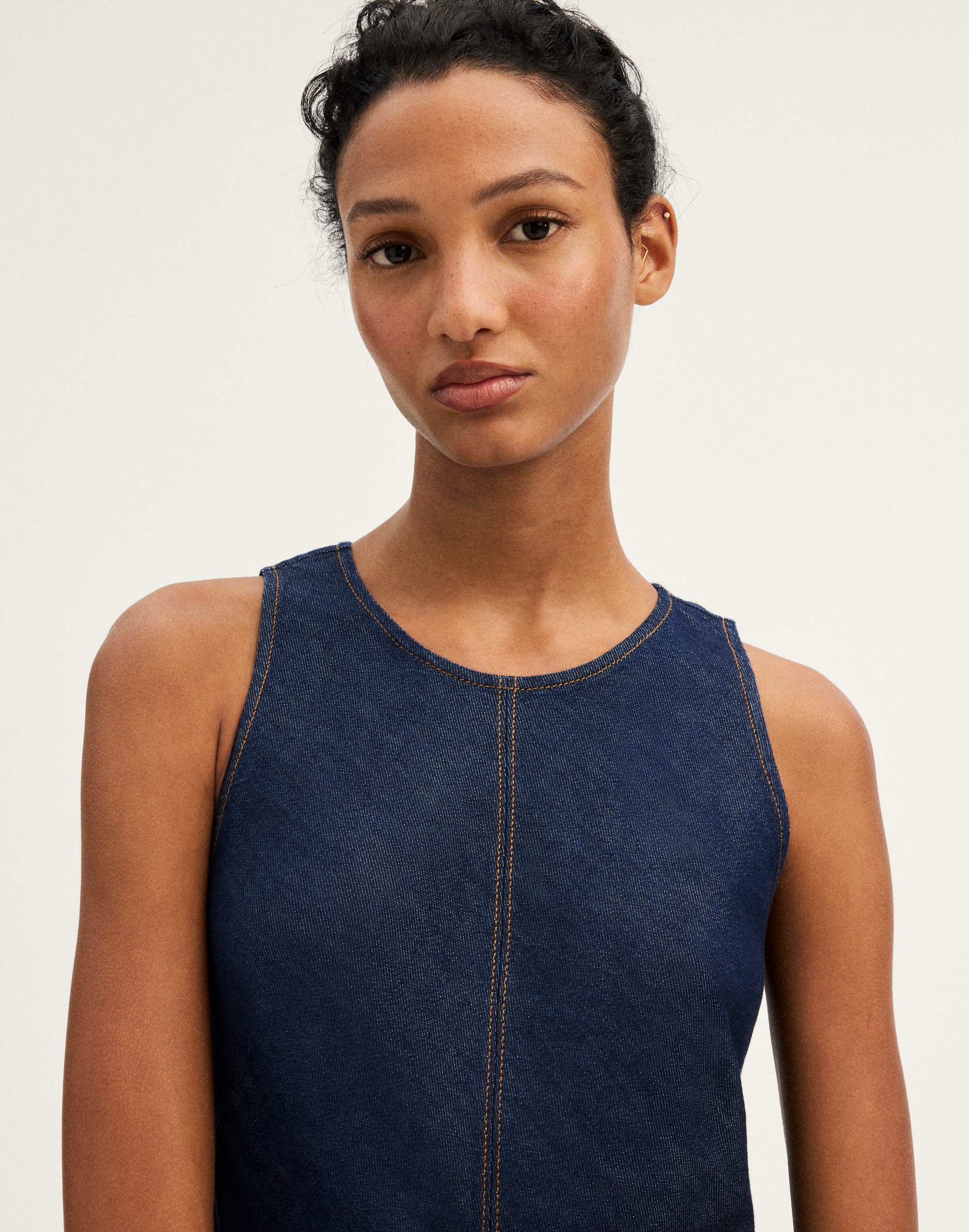 The Elena Midi Dress in Airy Denim