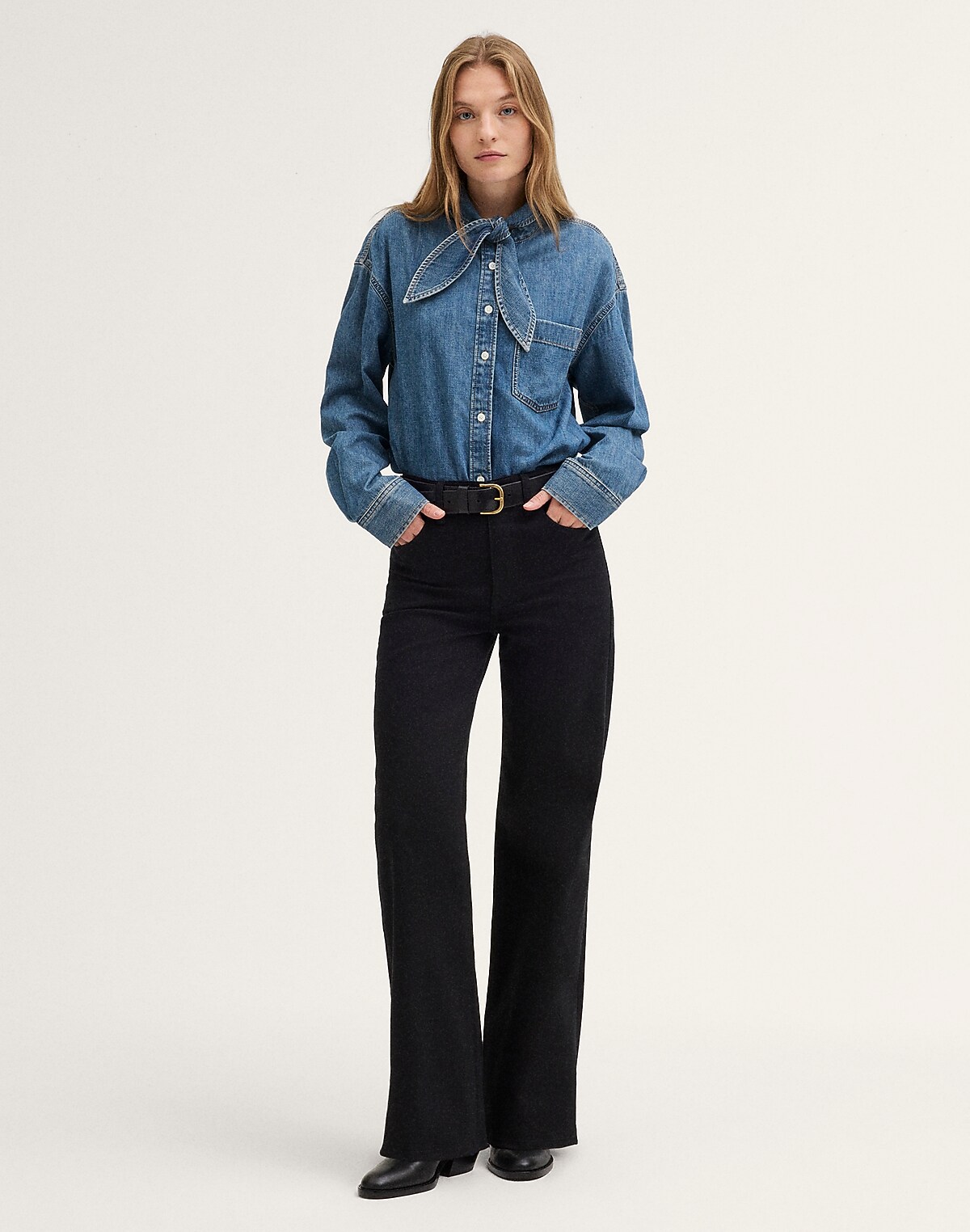 The Wide-Leg Jean in Super Stretch Denim
