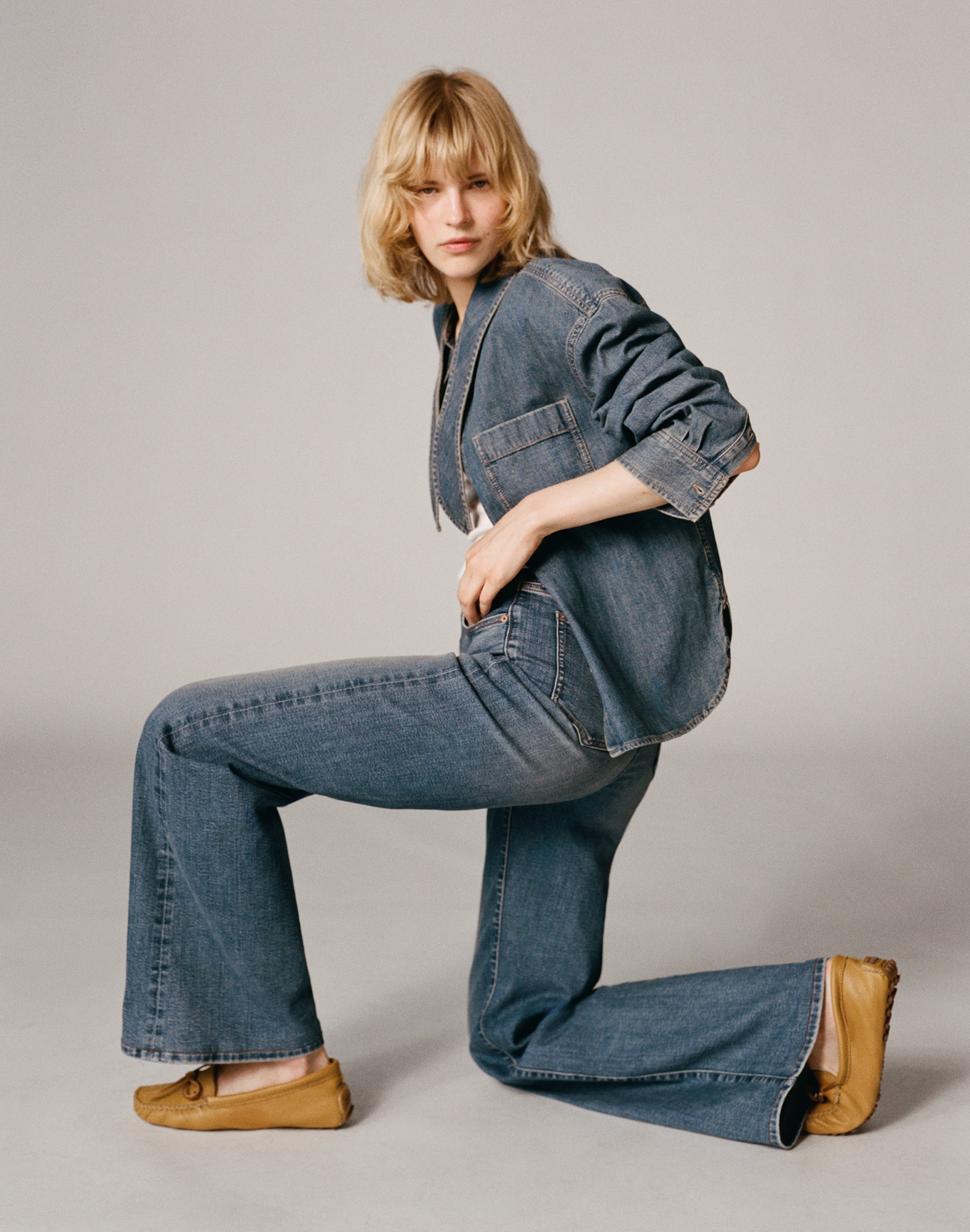 The Wide-Leg Jean in Super Stretch Denim