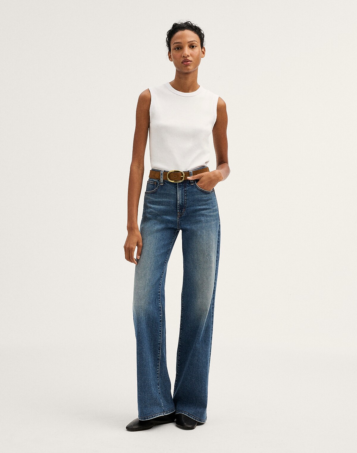 The Wide-Leg Jean in Super Stretch Denim