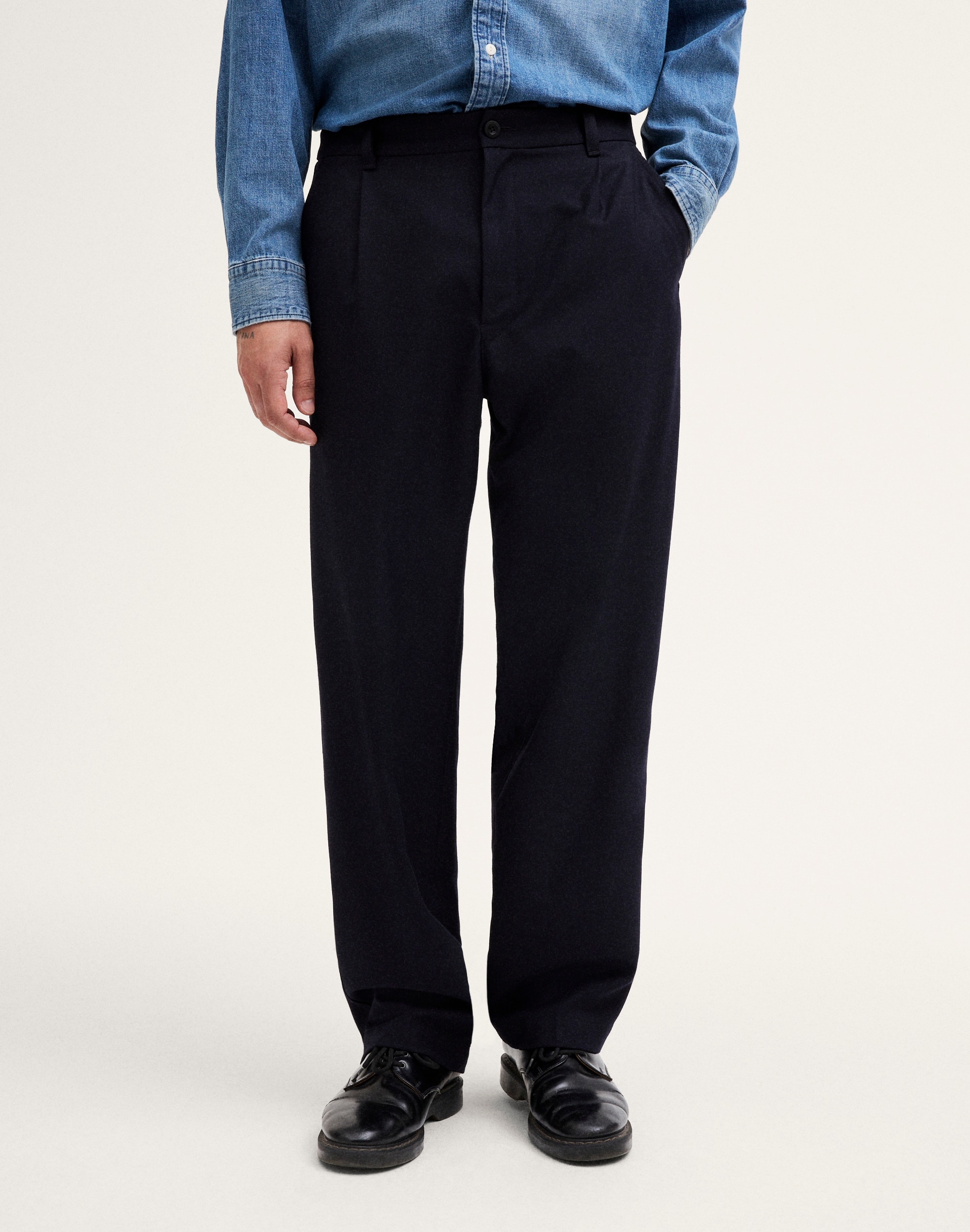 Single-Pleat Patch-Pocket Trouser