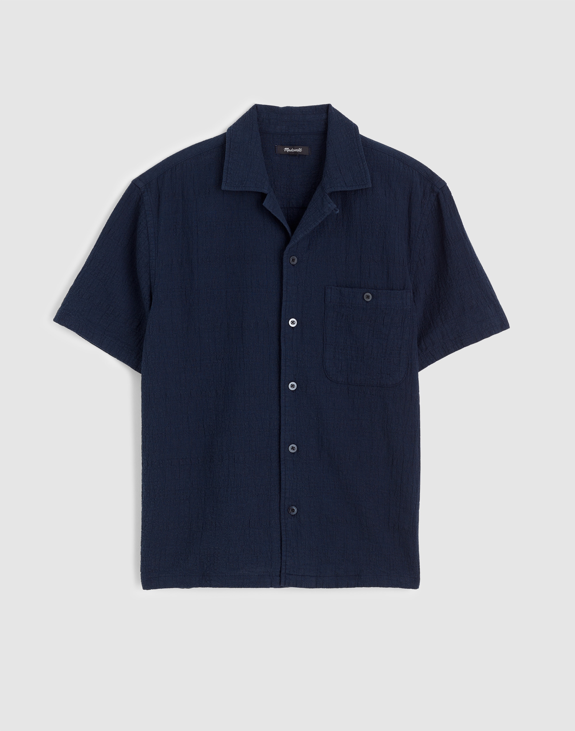 Camp-Collar Shirt in Cotton-Linen Blend