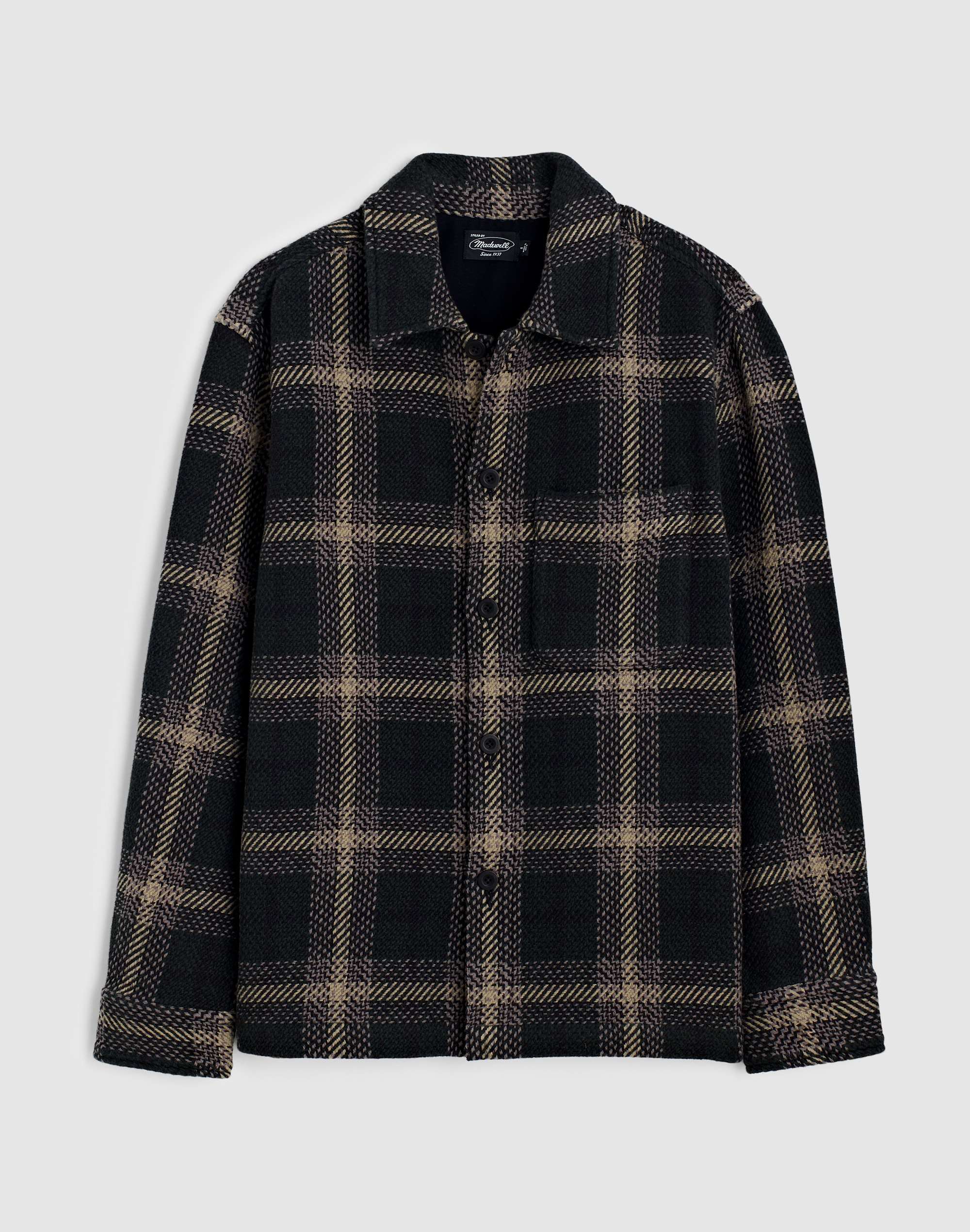 Twill Shirt-Jacket in Broken Plaid