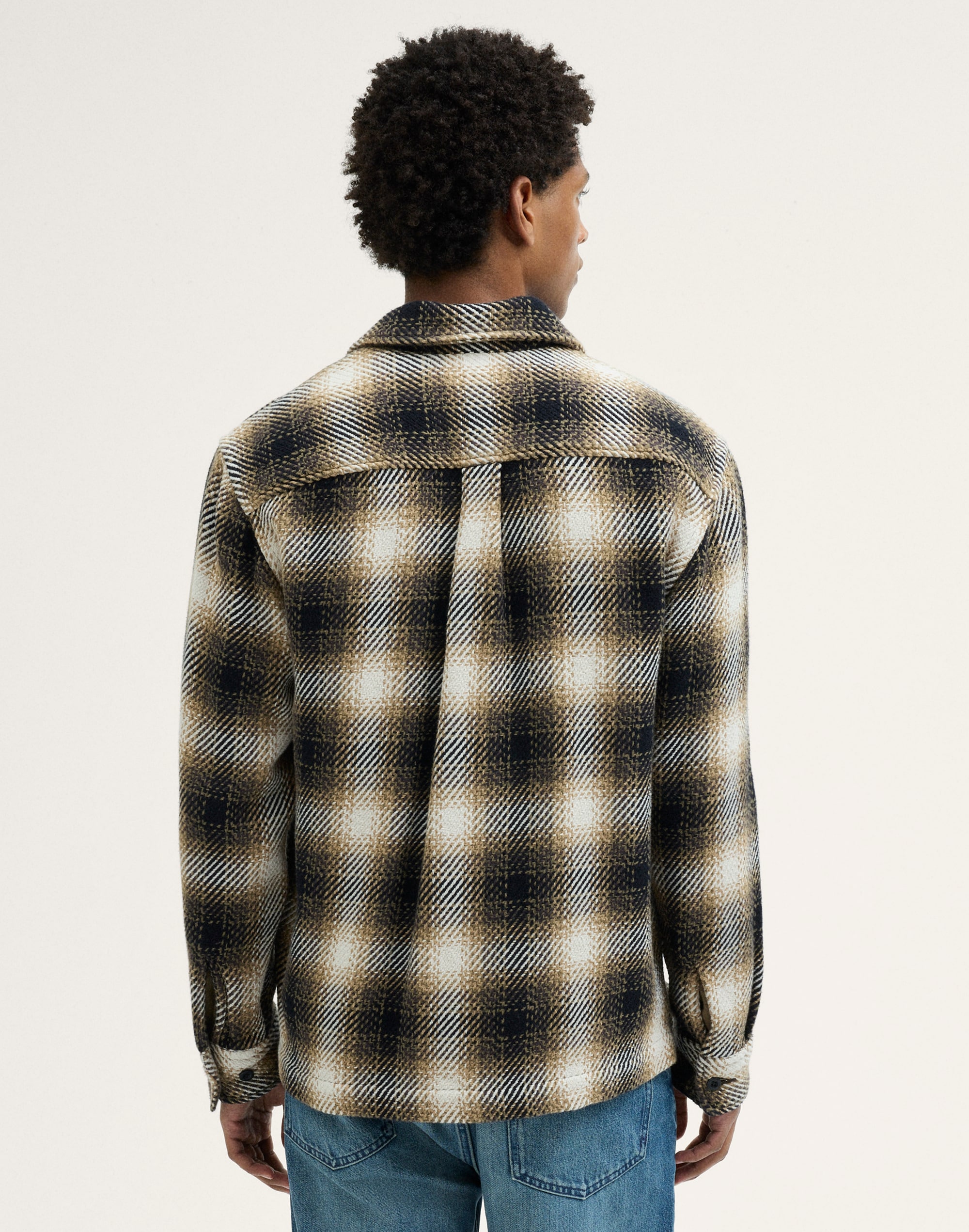 Twill Shirt-Jacket in Broken Plaid