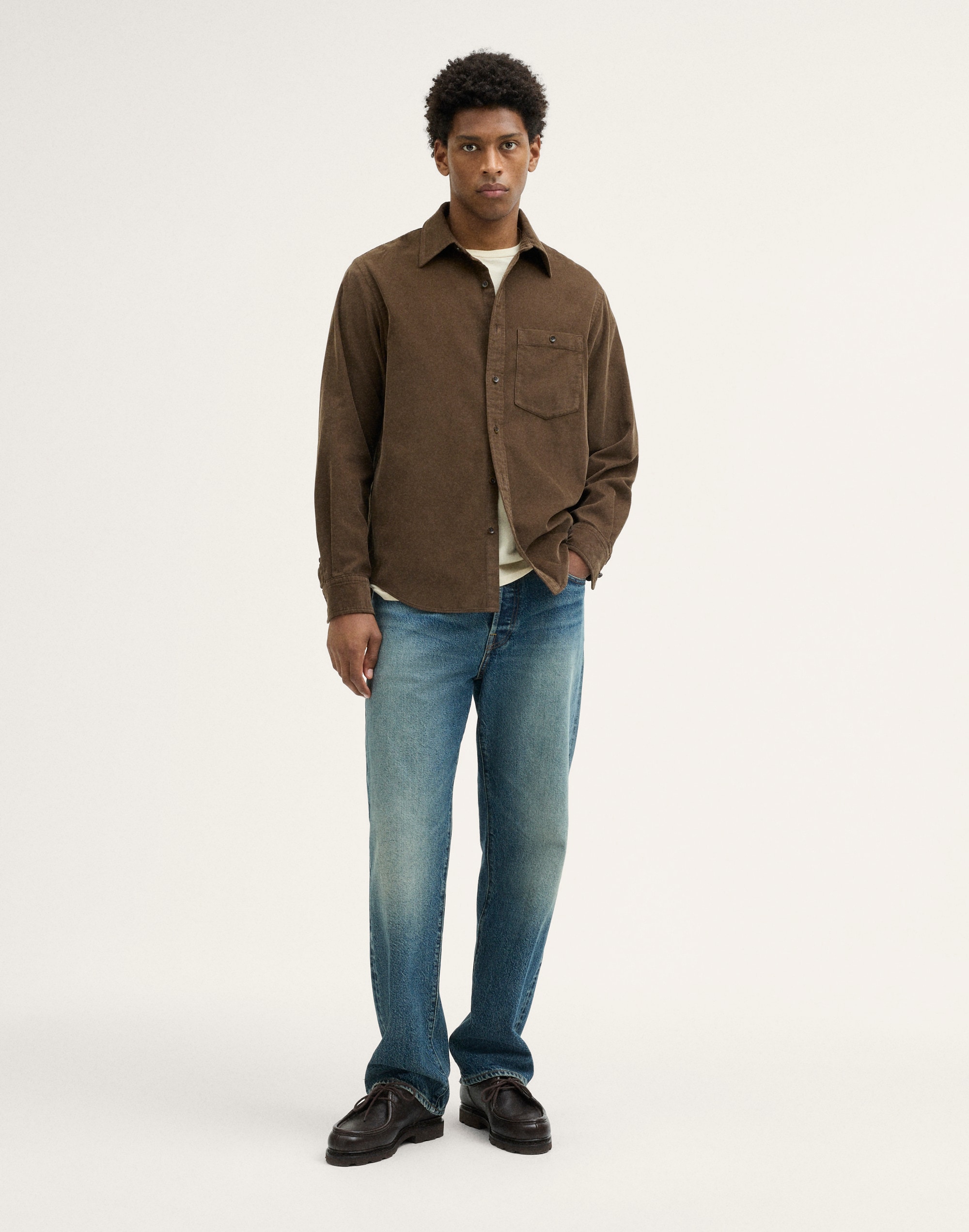 Patch-Pocket Shirt in Fine Wale Corduroy