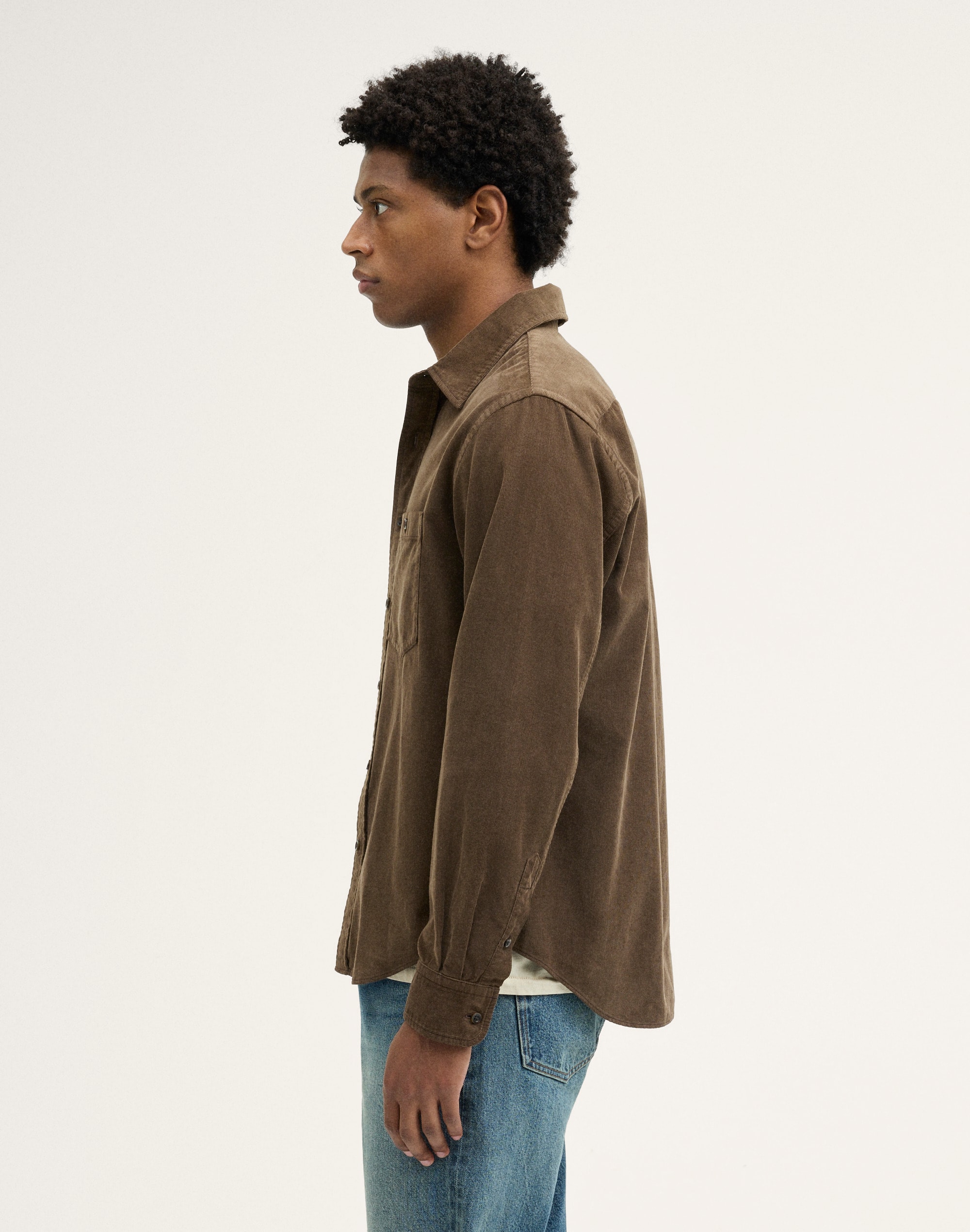 Patch-Pocket Shirt in Fine Wale Corduroy