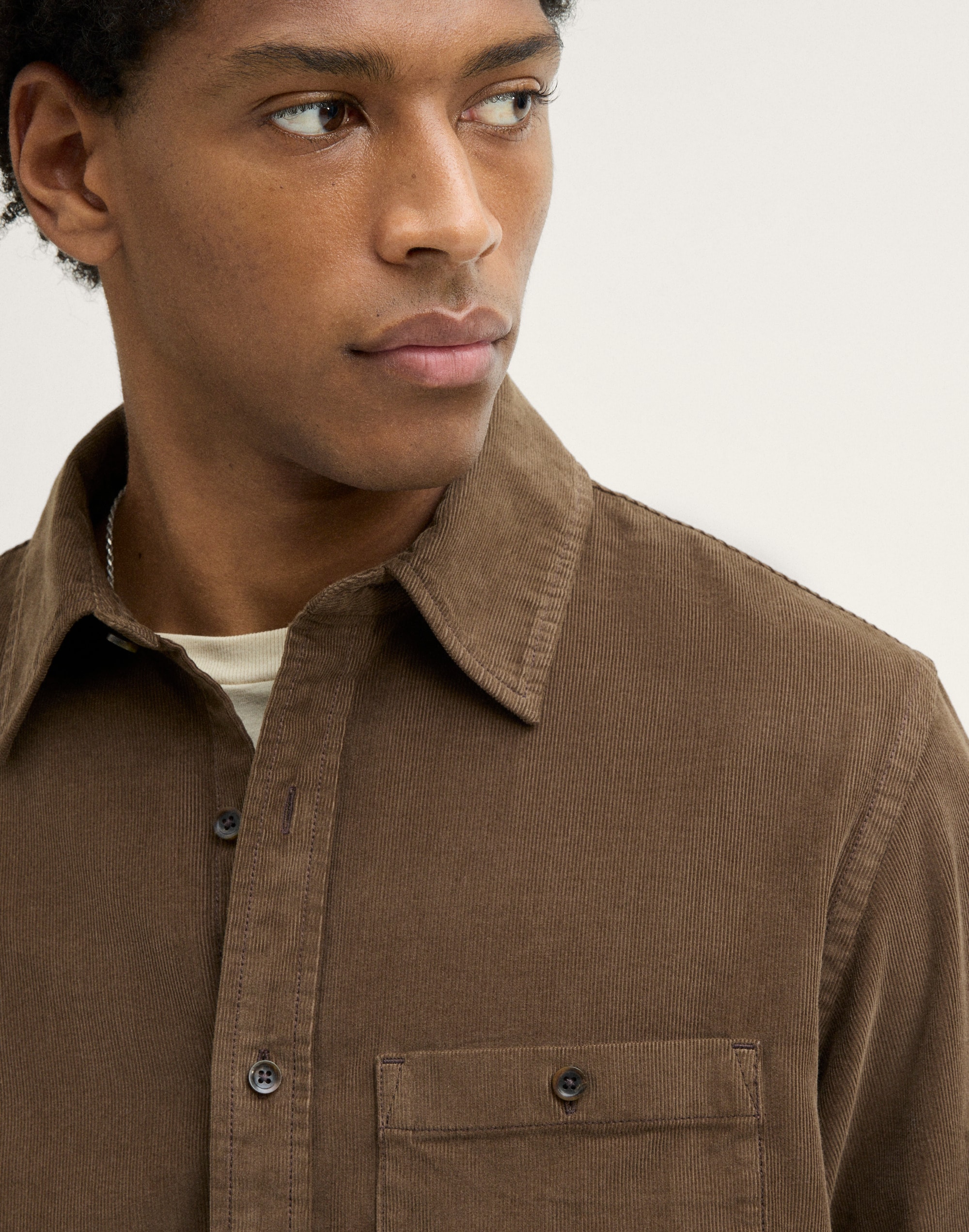 Patch-Pocket Shirt in Fine Wale Corduroy