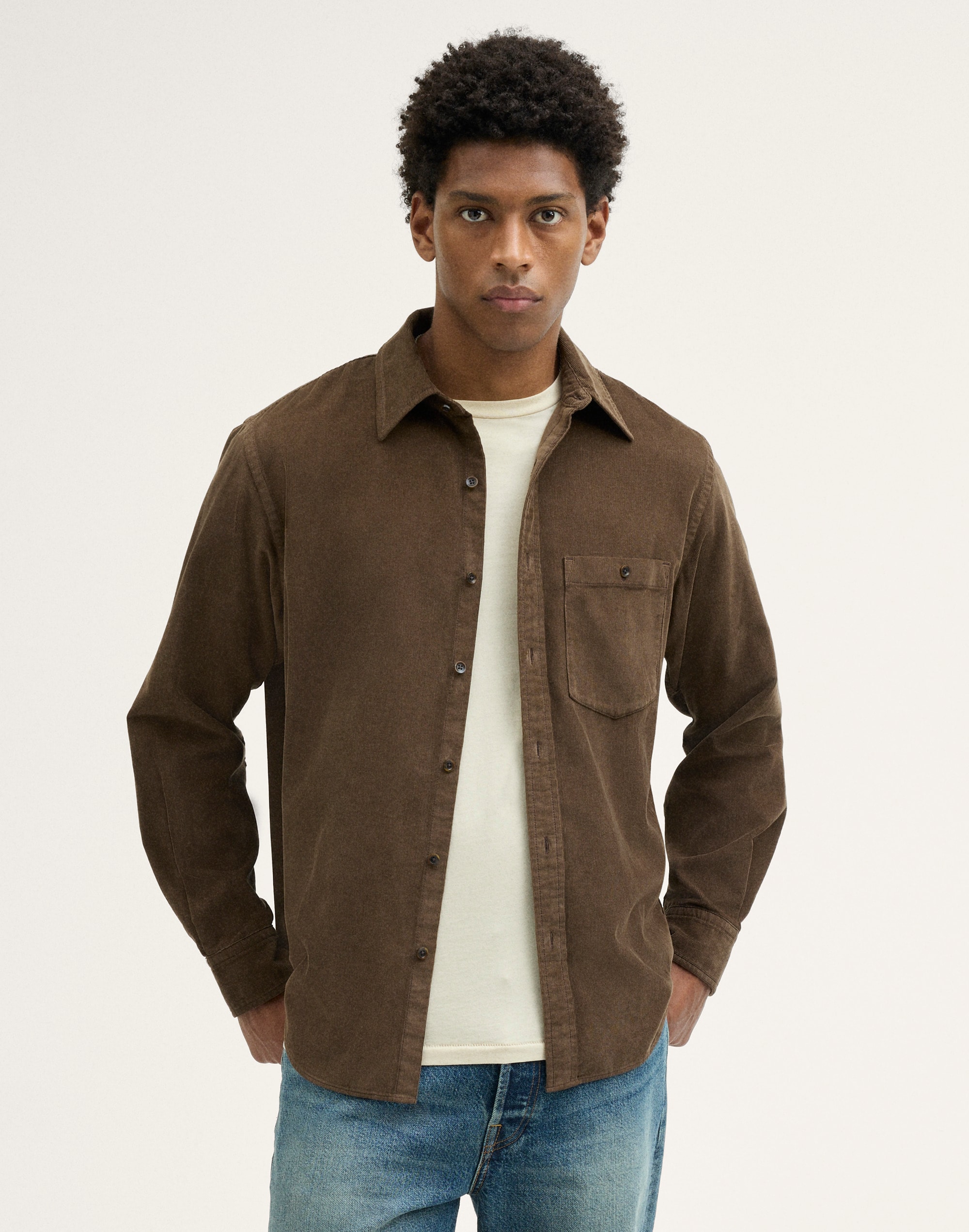 Patch-Pocket Shirt in Fine Wale Corduroy