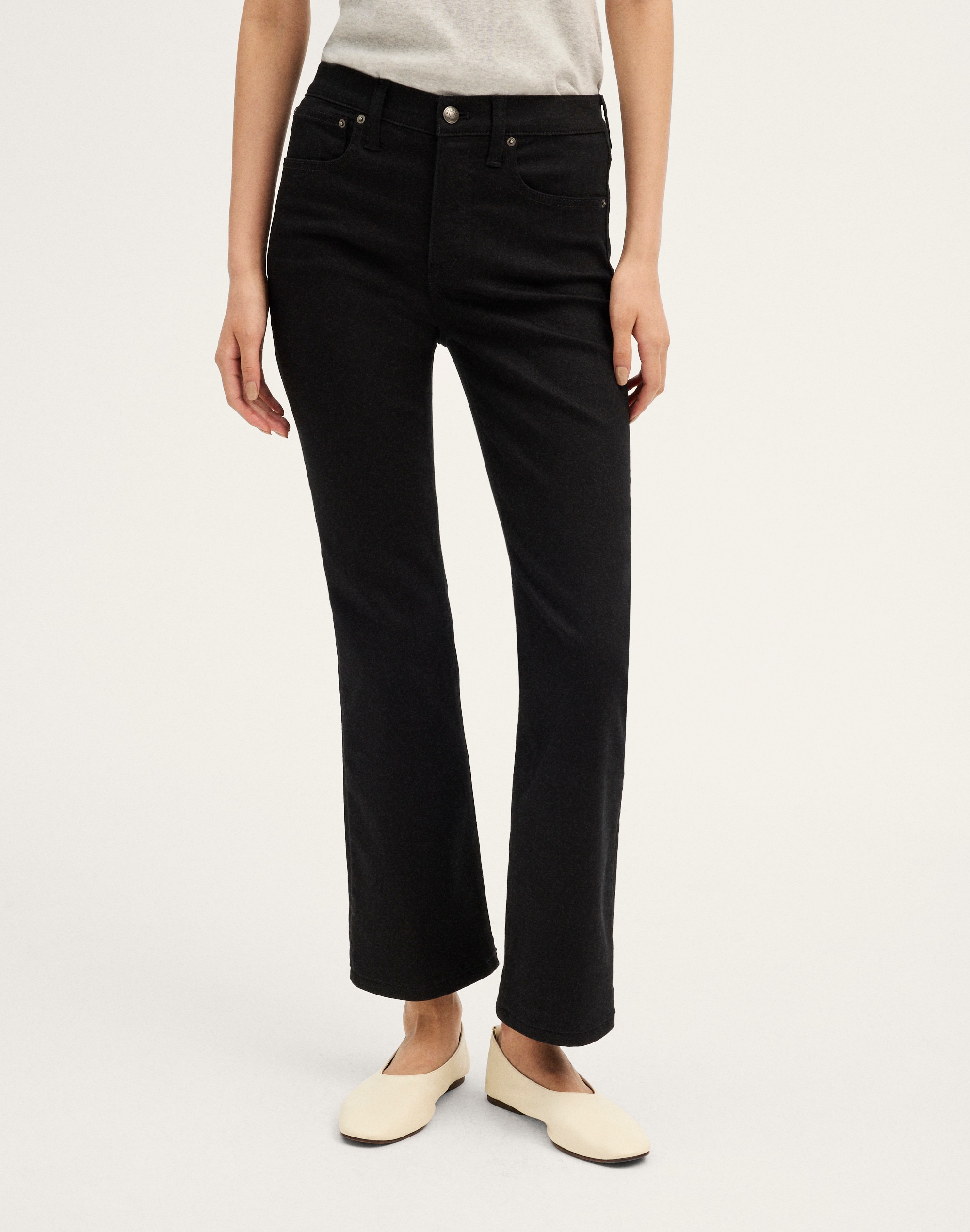 The Flare Crop Jean in Super Stretch Denim