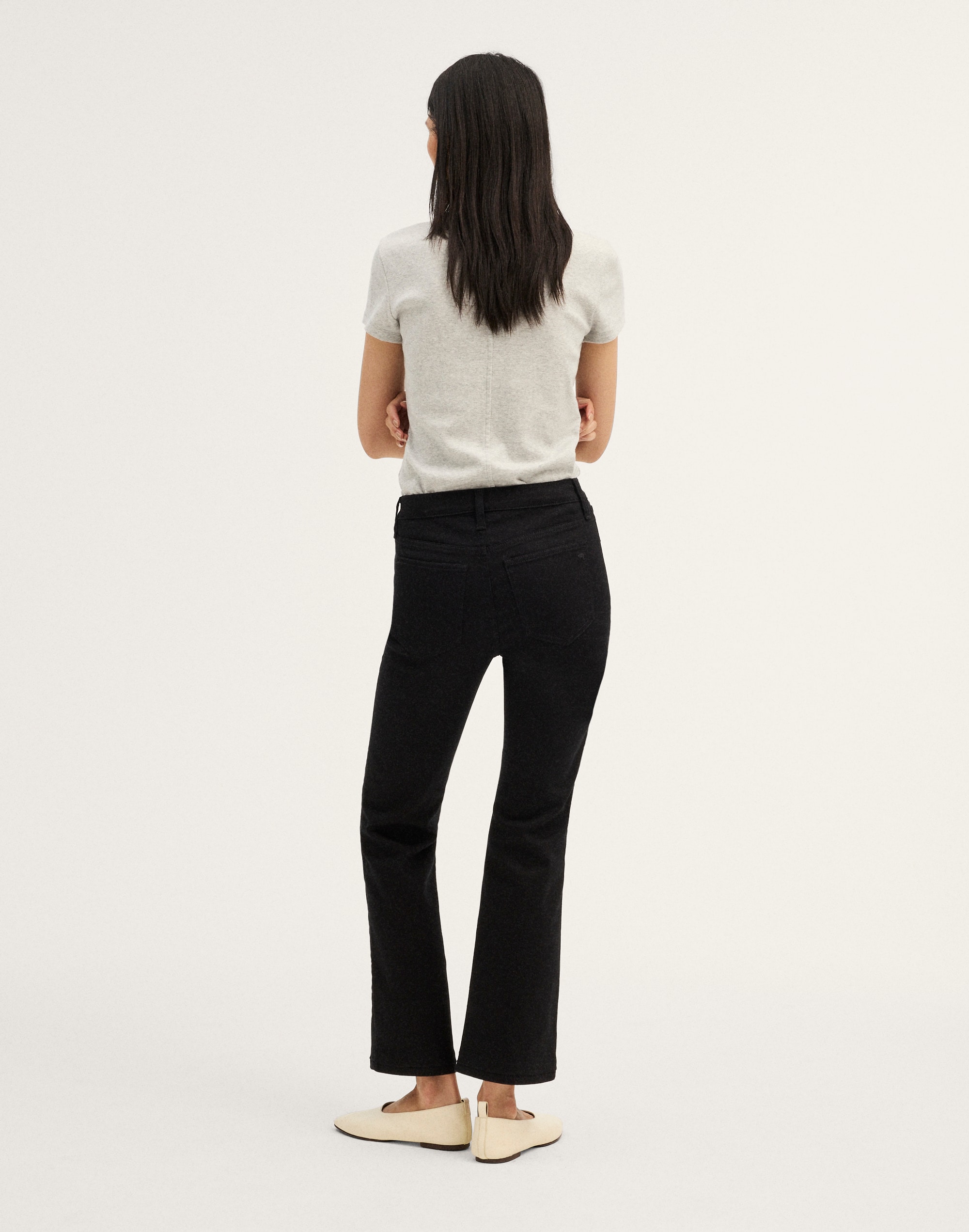 The Flare Crop Jean in Super Stretch Denim
