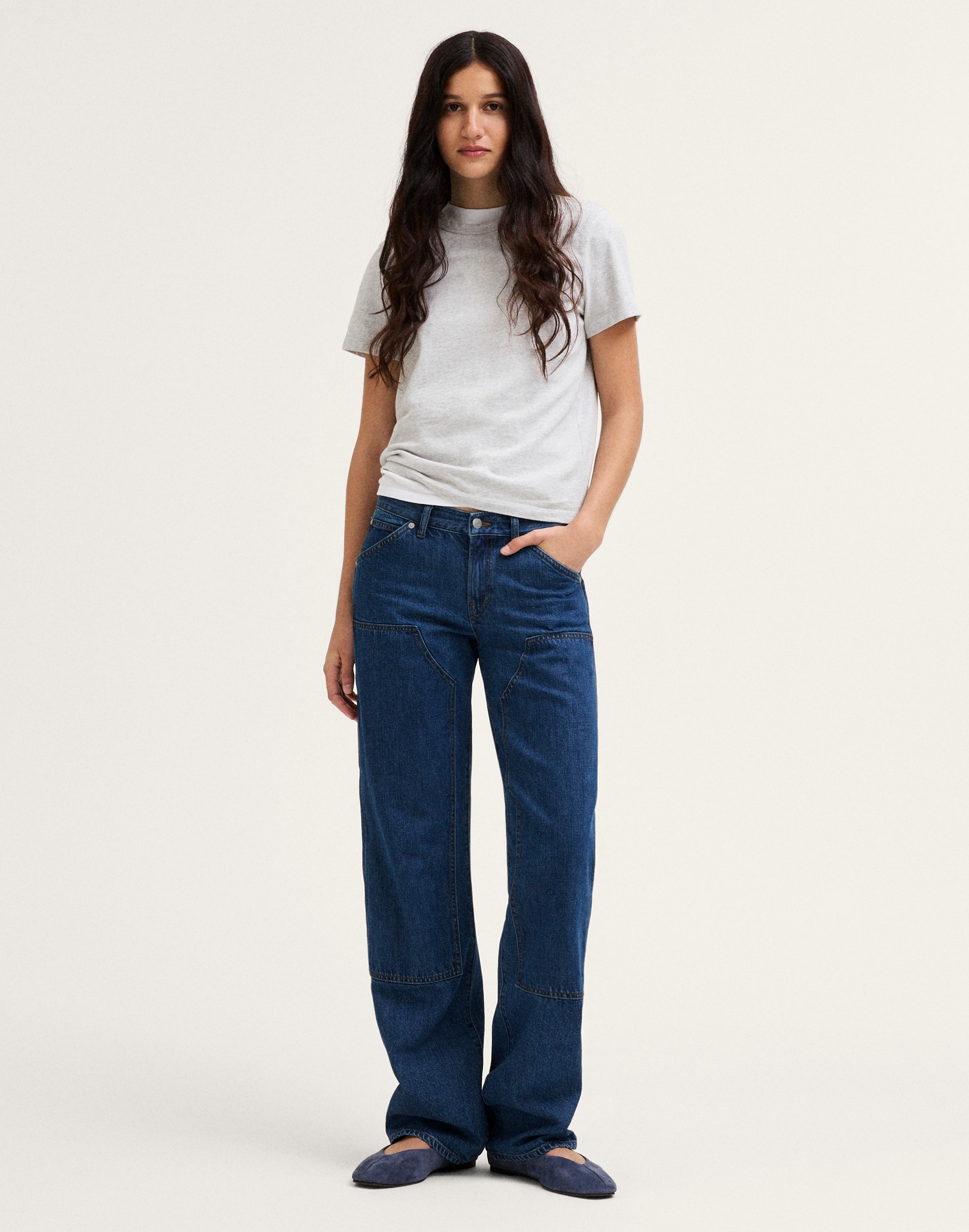 Madewell The Low-rise Loose Carpenter Jean In Chelsea Blue Wash