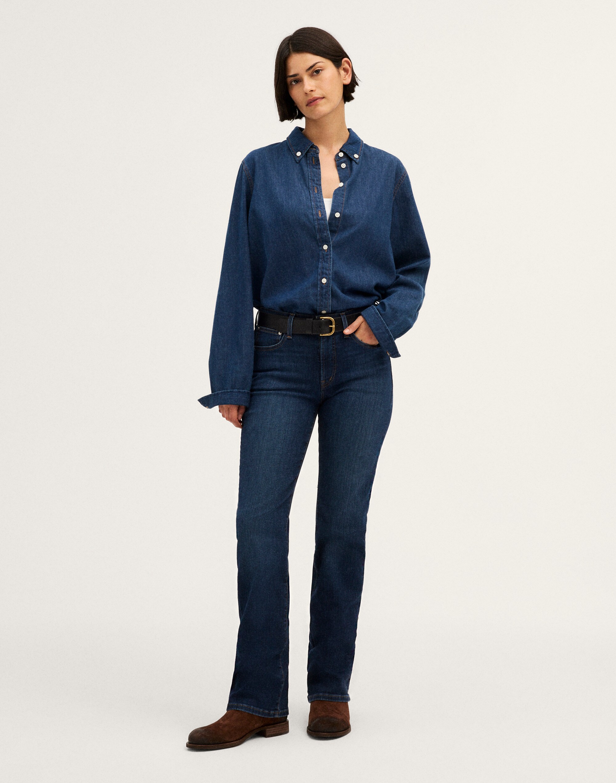 The Curvy Straight Jean in Super Stretch Denim