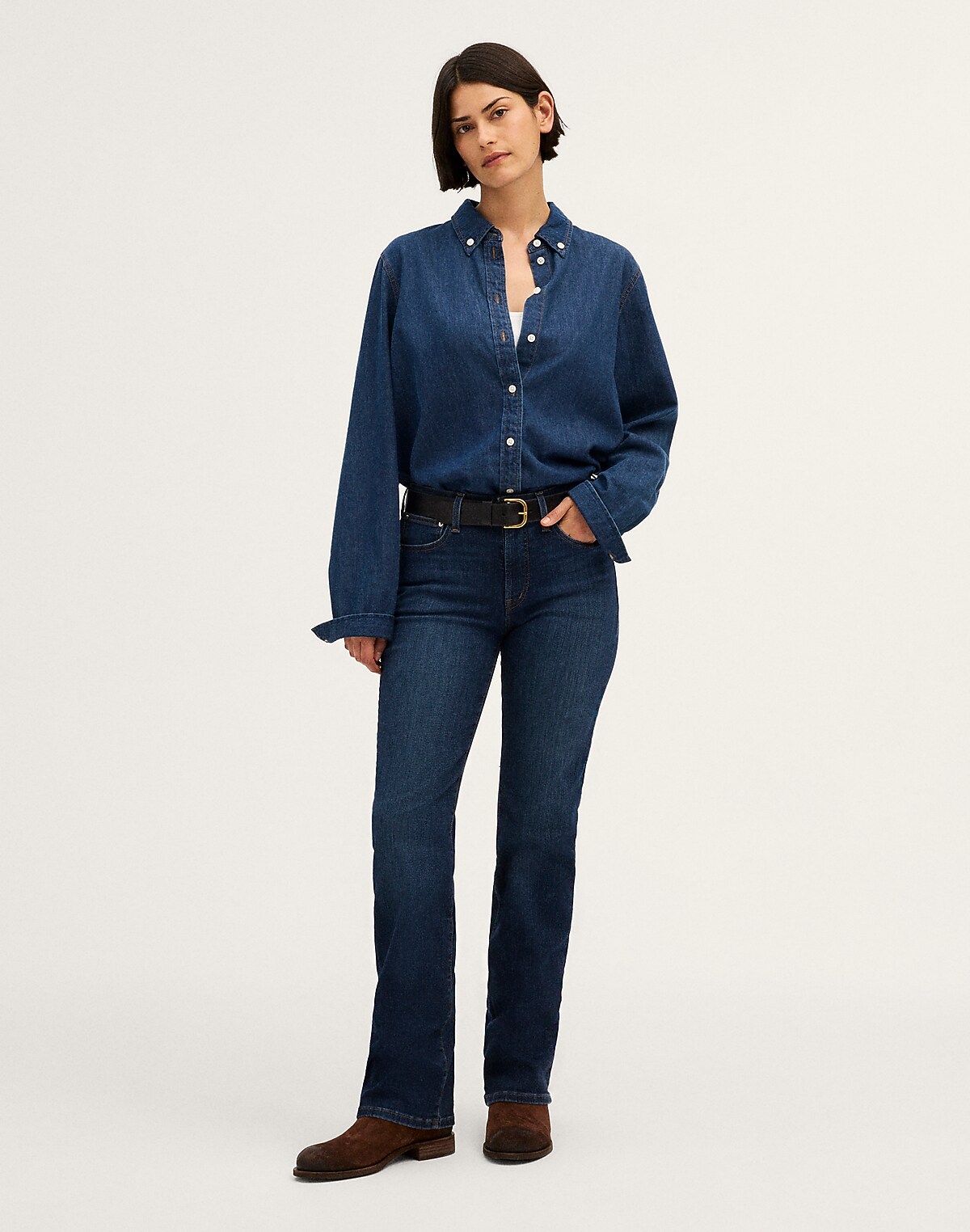 The Curvy Straight Jean in Super Stretch Denim