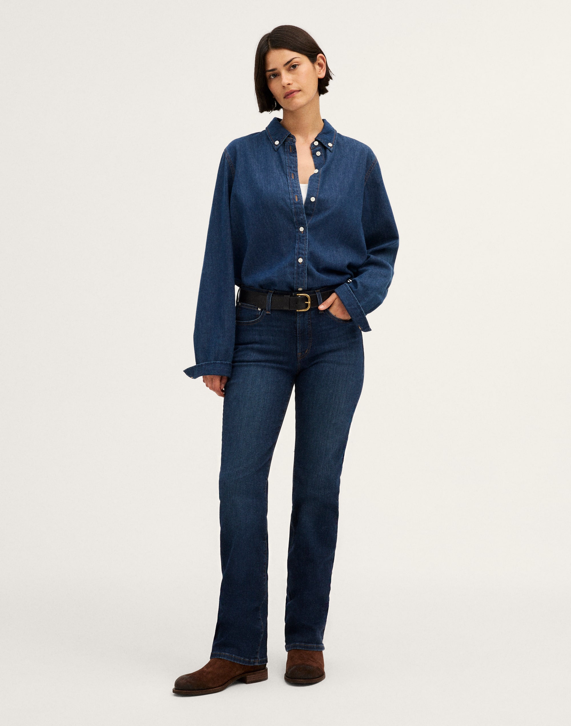 The Curvy Straight Jean in Super Stretch Denim