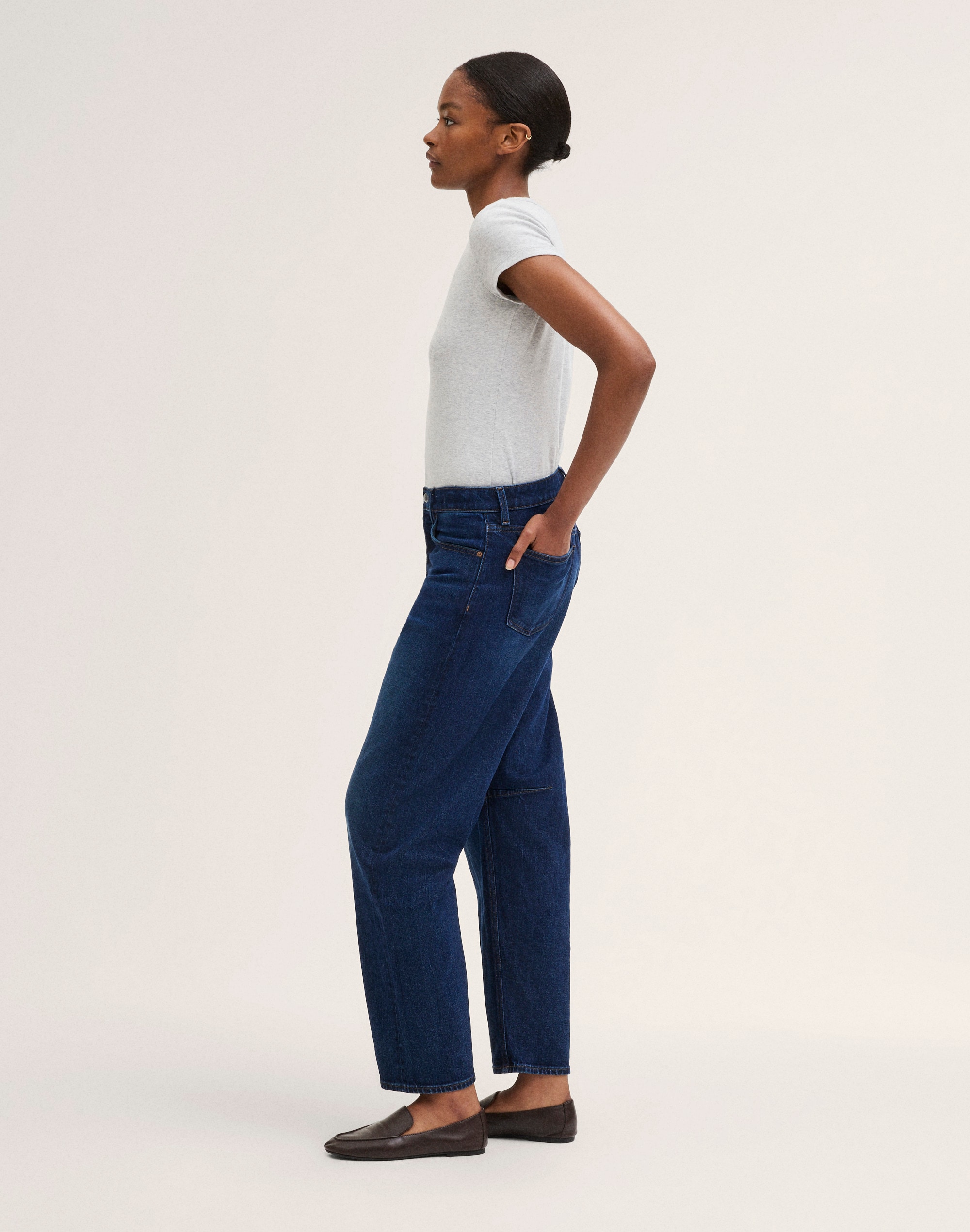 The Curvy Darted Barrel-Leg Jean