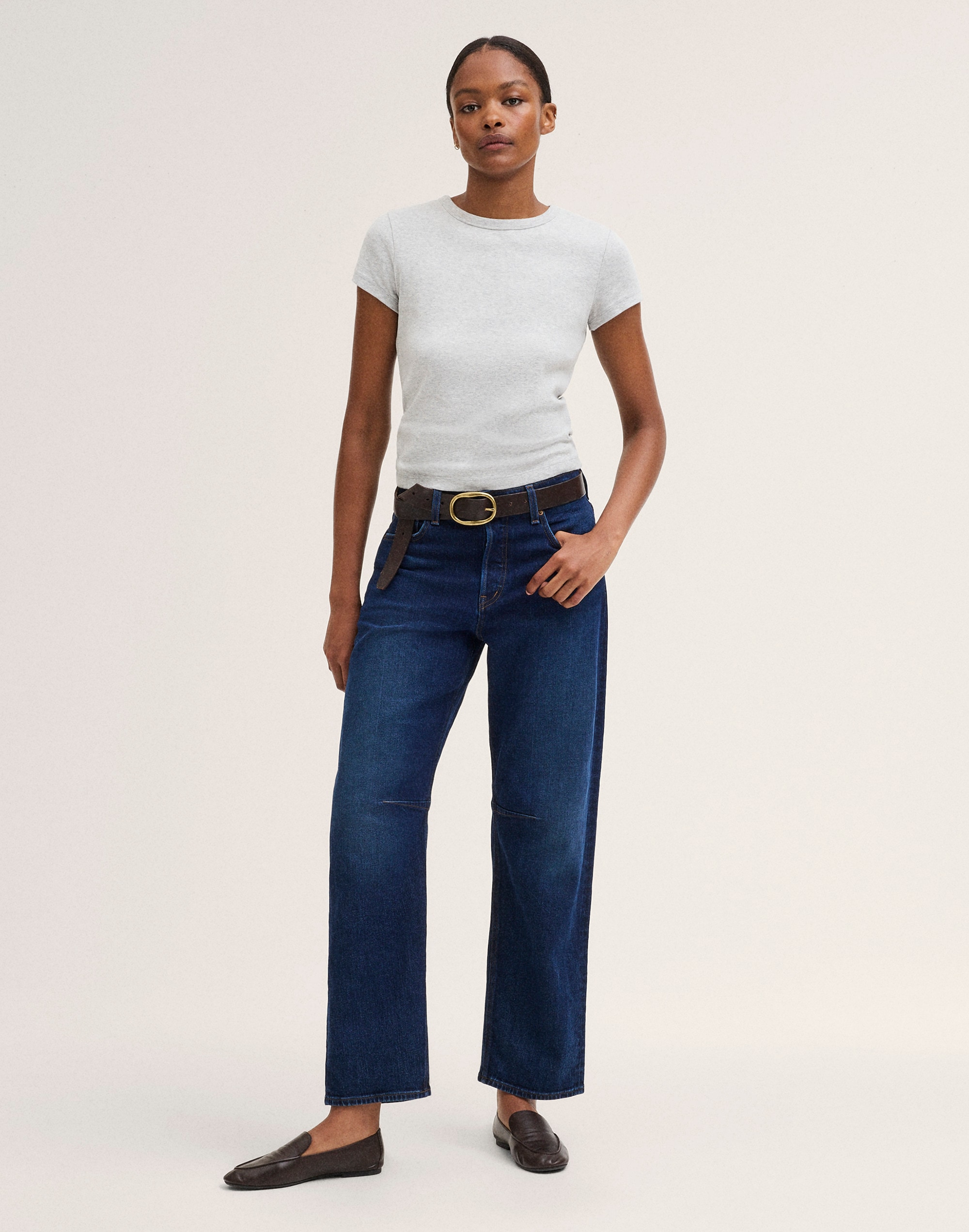 The Curvy Darted Barrel-Leg Jean