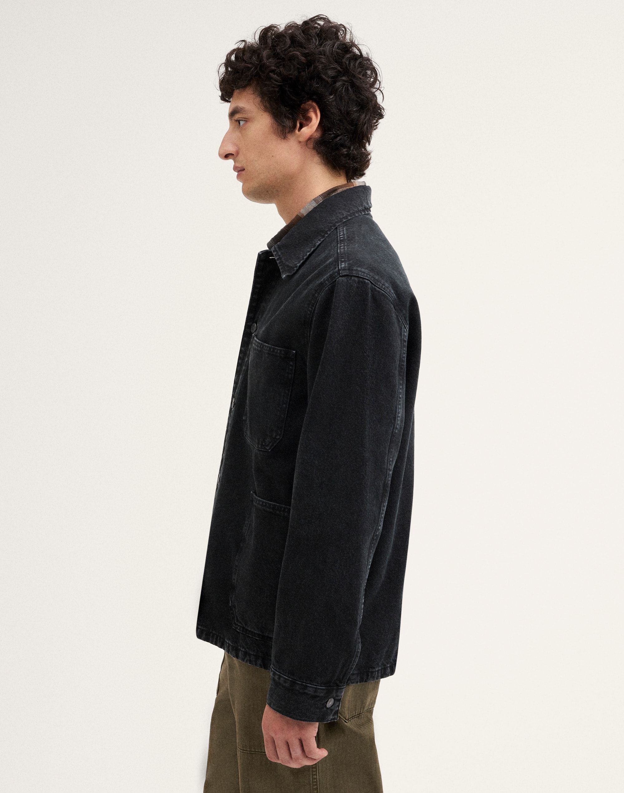 Garment-Dyed Chore Jacket in Denim
