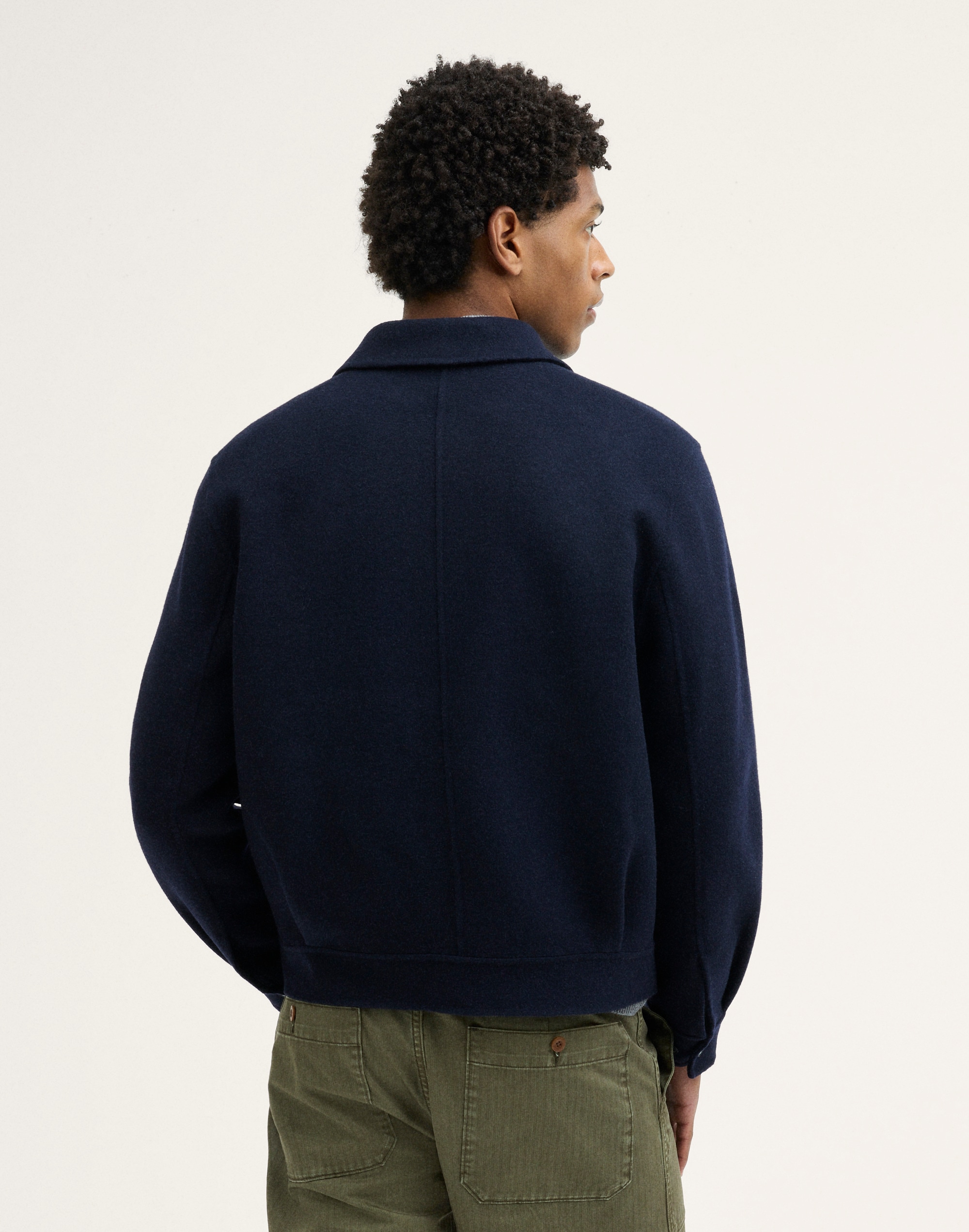 Unlined Zip Jacket in Wool Blend
