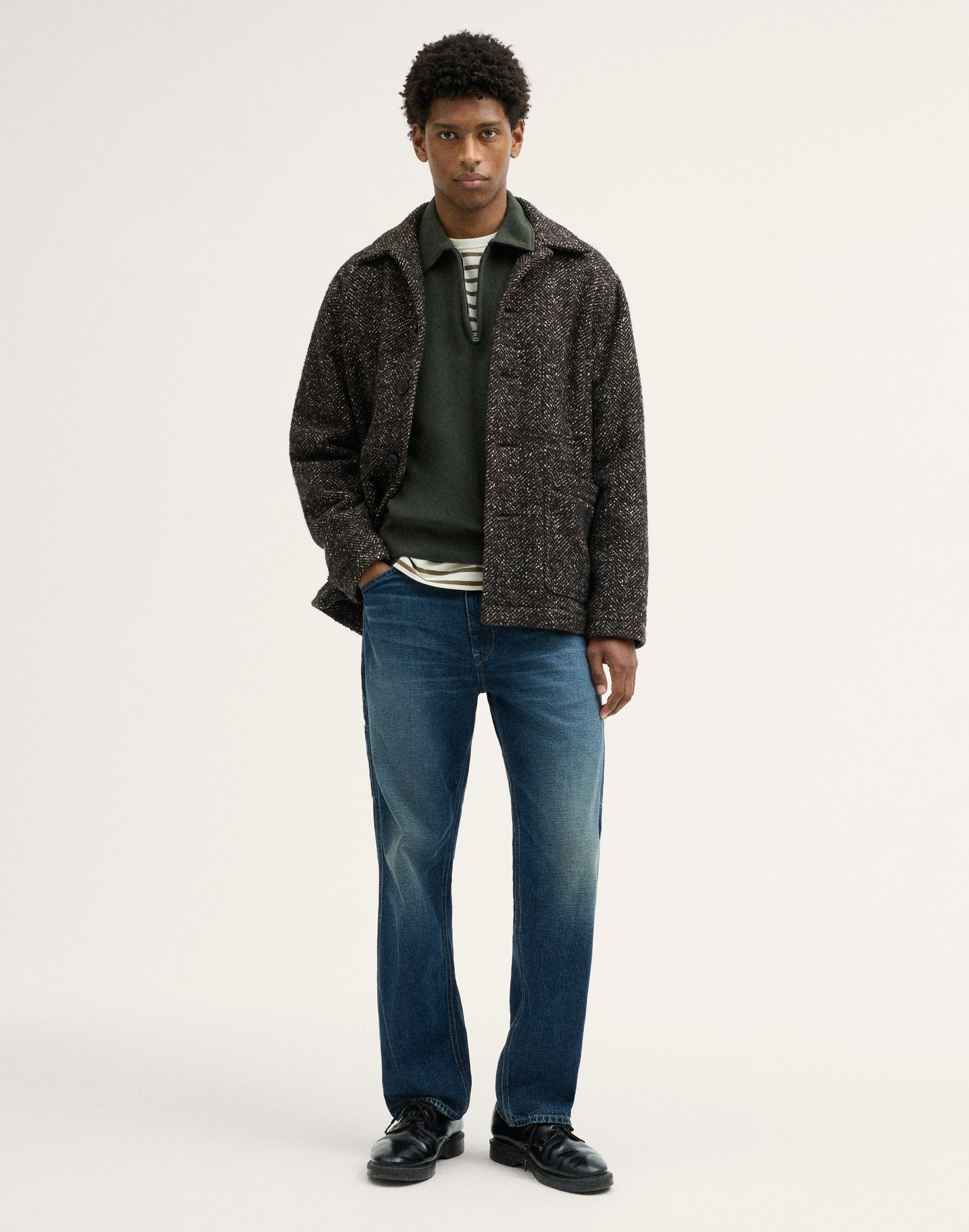 Unlined Chore Jacket in Wool Blend