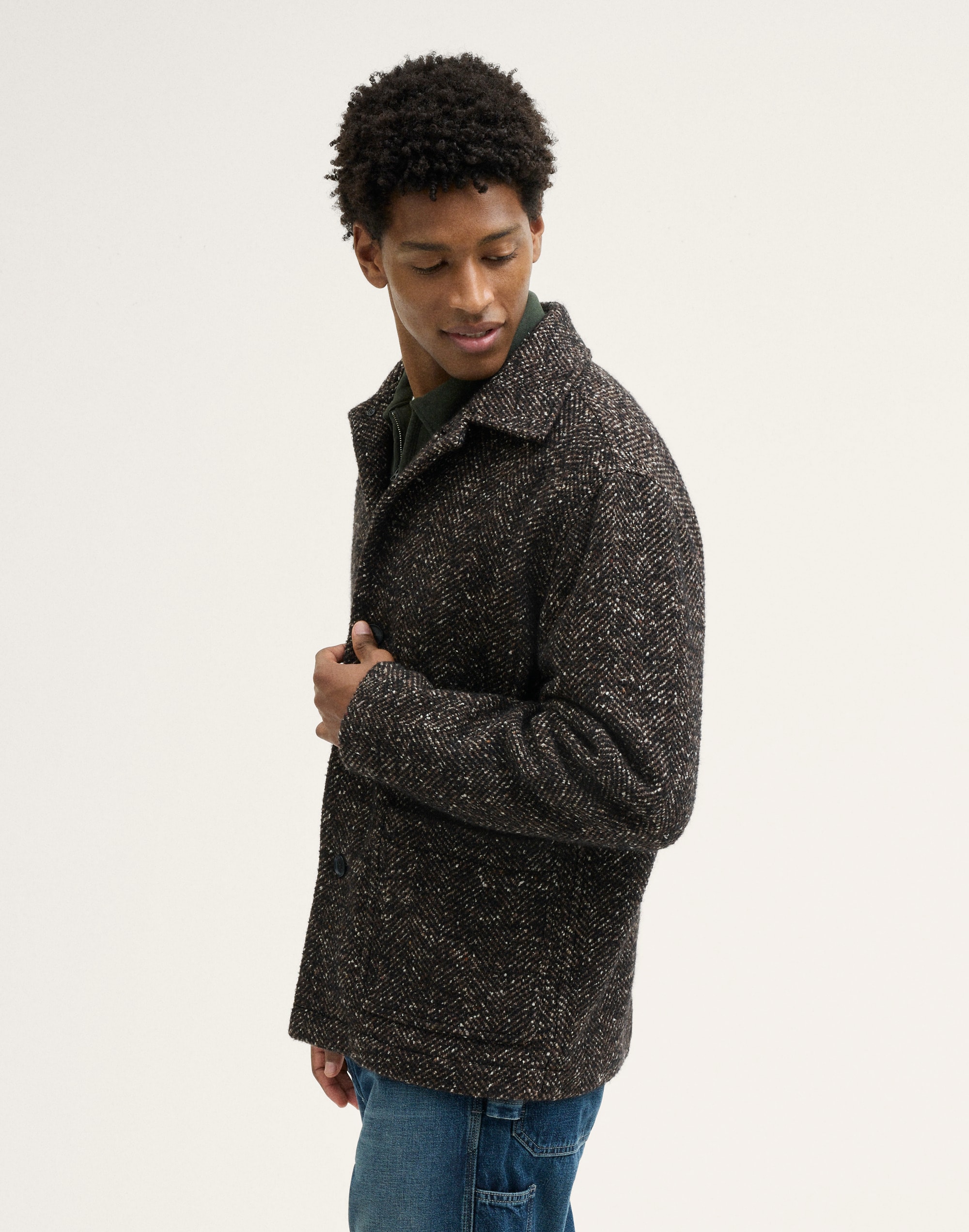 Unlined Chore Jacket in Wool Blend