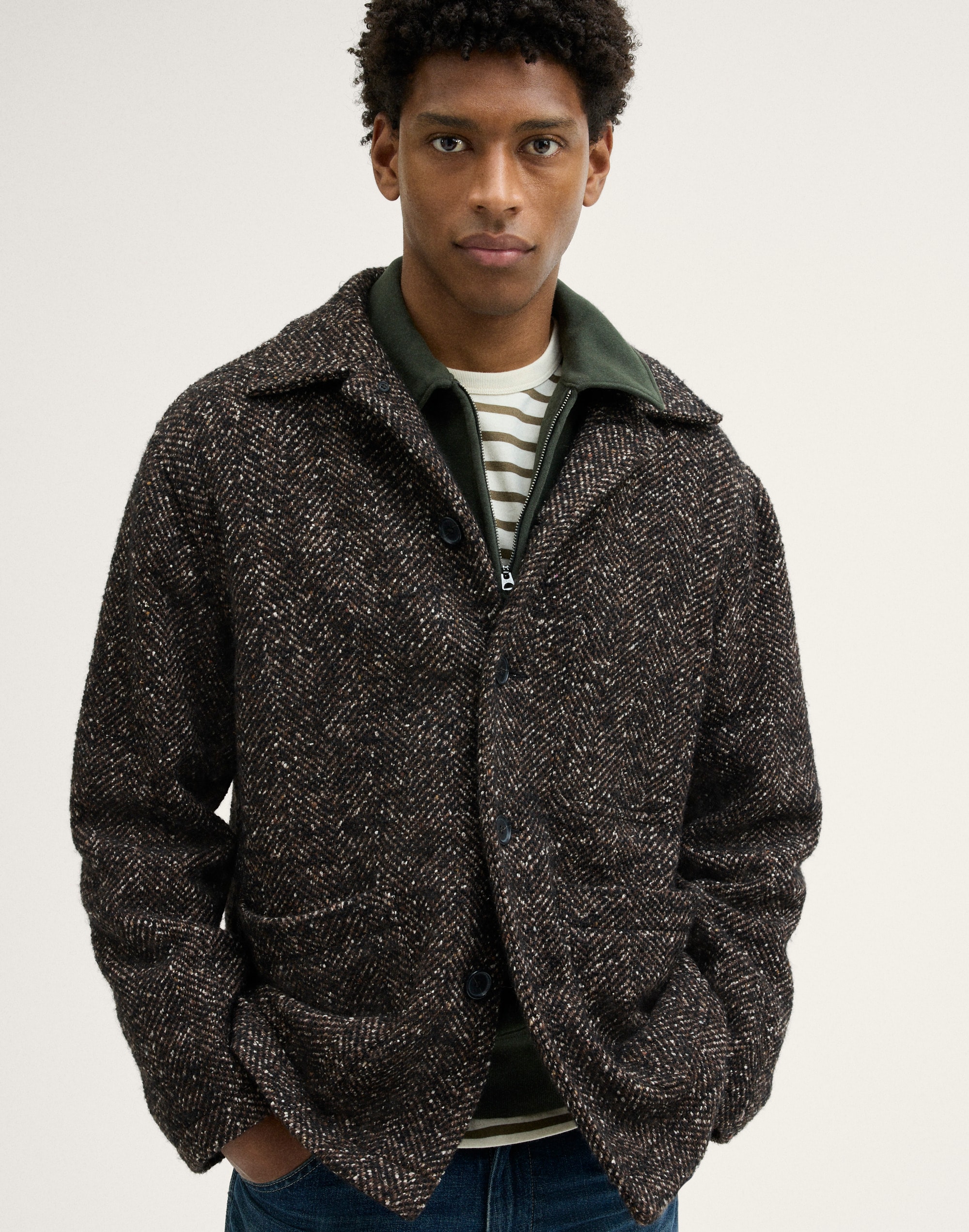 Unlined Chore Jacket in Wool Blend