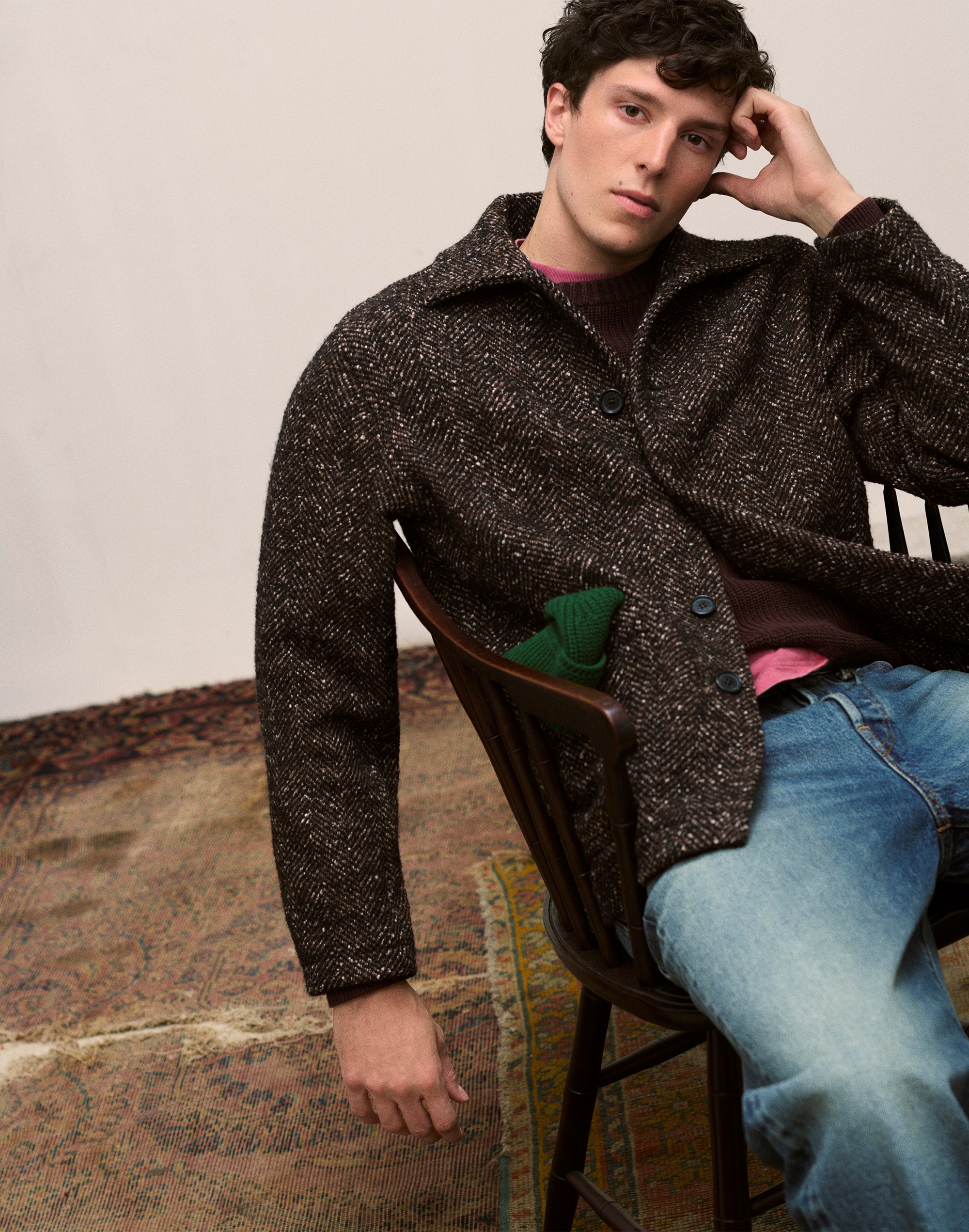Unlined Chore Jacket in Wool Blend