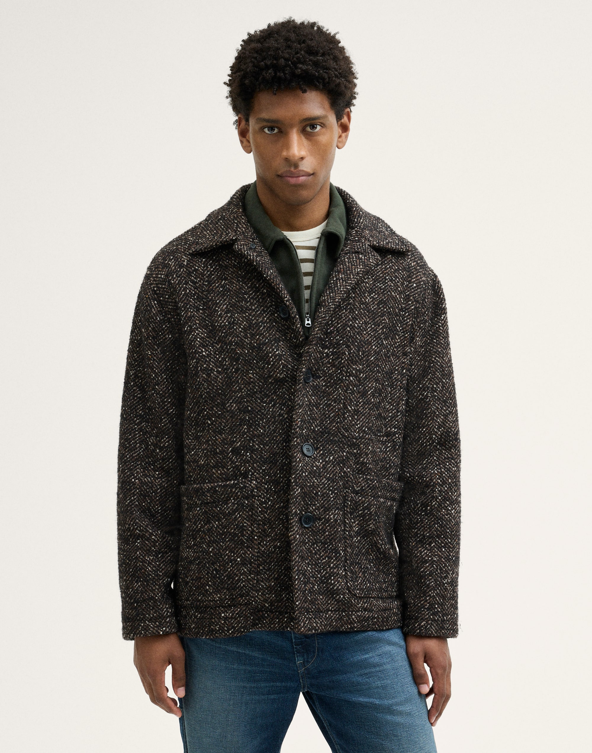 Unlined Chore Jacket in Wool Blend