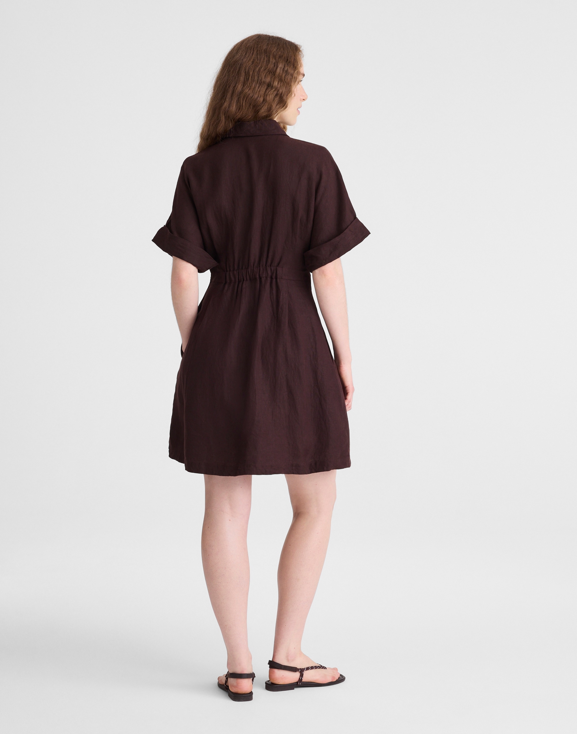 The Perry Mini Shirtdress in 100% Linen