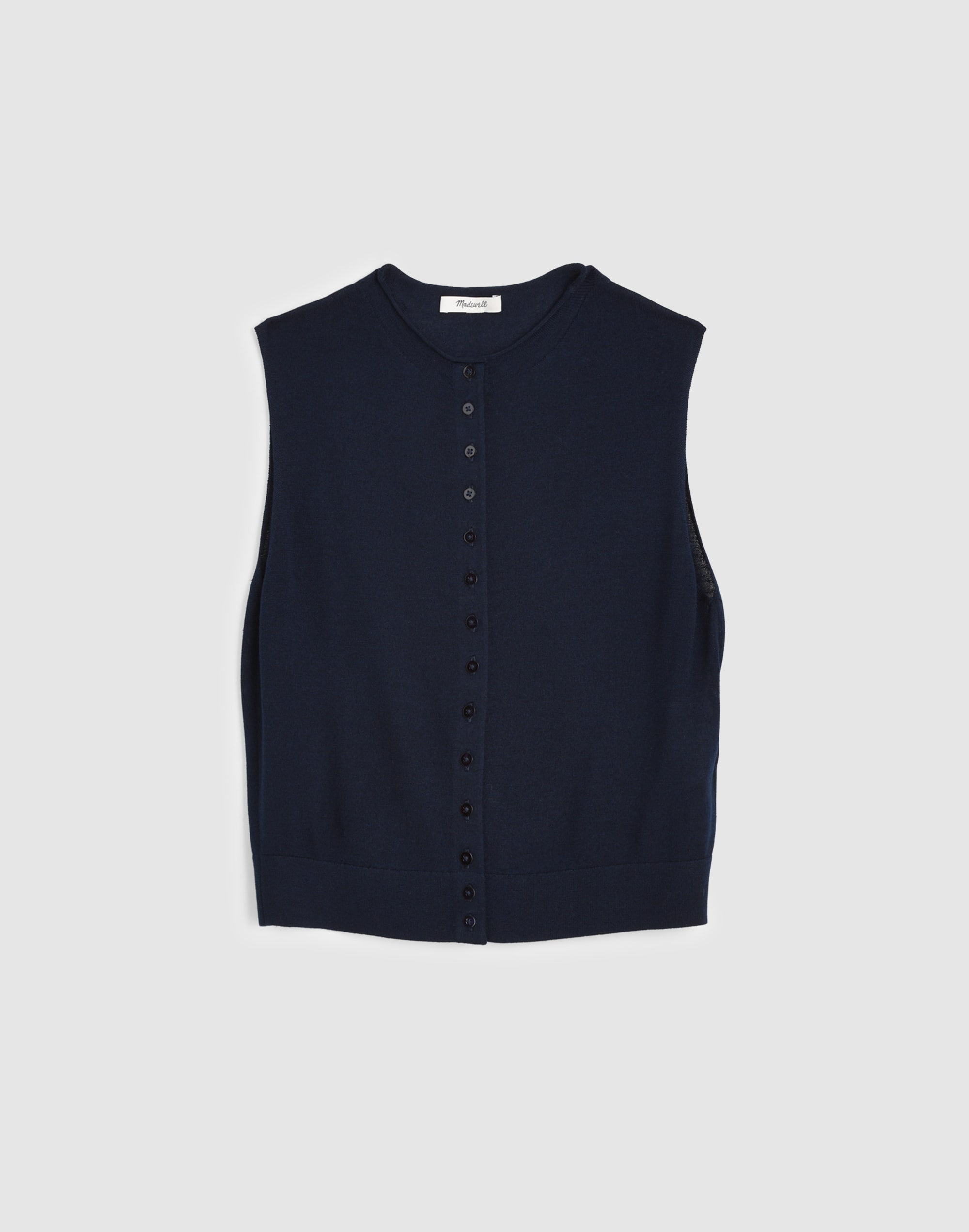button-front sleeveless cardigan